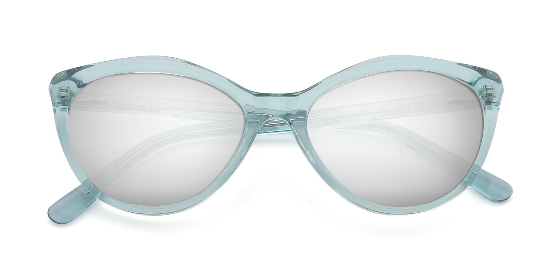 Folded Front of 17154 in Transparent Green with Silver Mirrored Lenses