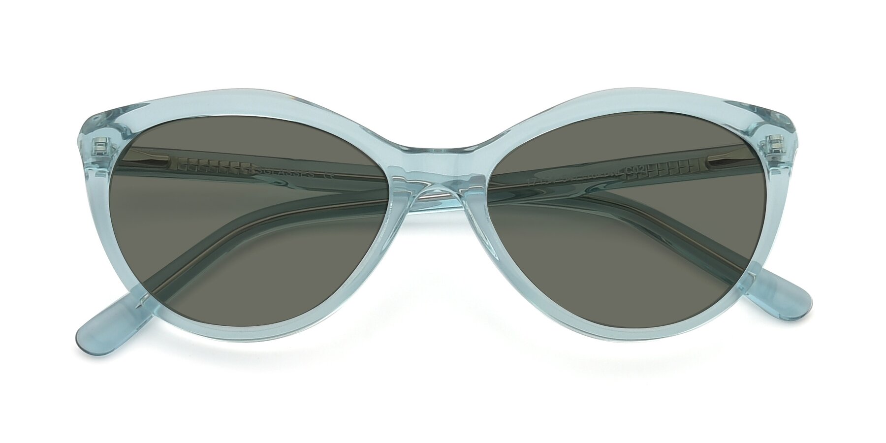 Folded Front of 17154 in Transparent Green with Gray Polarized Lenses