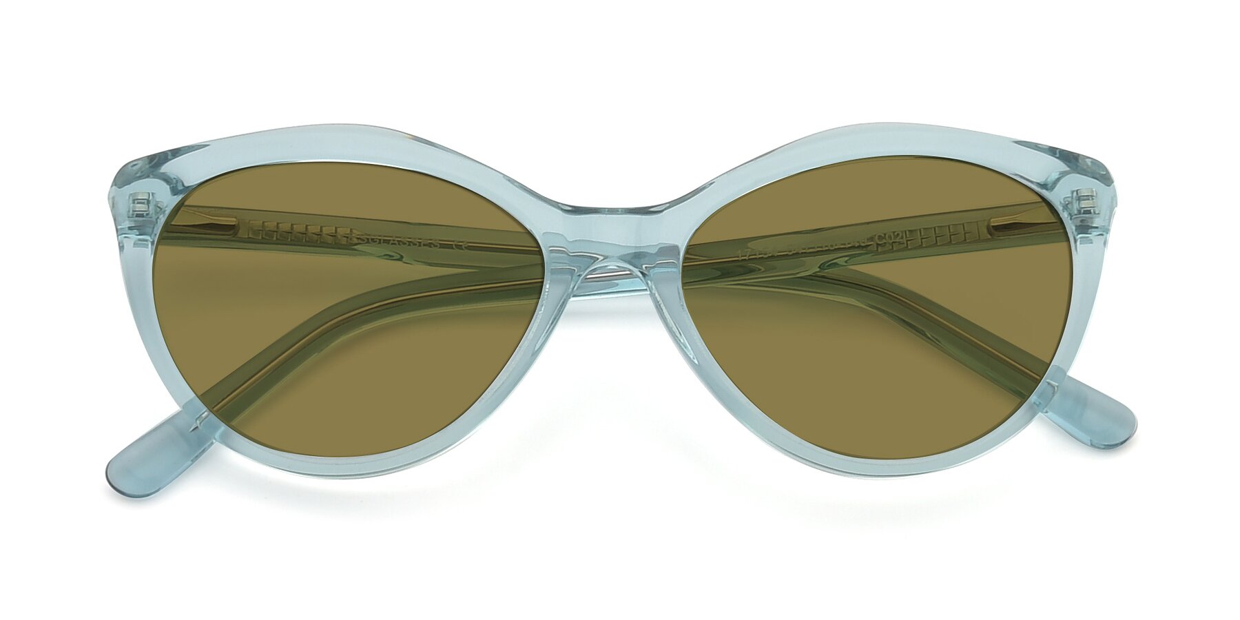 Folded Front of 17154 in Transparent Green with Brown Polarized Lenses
