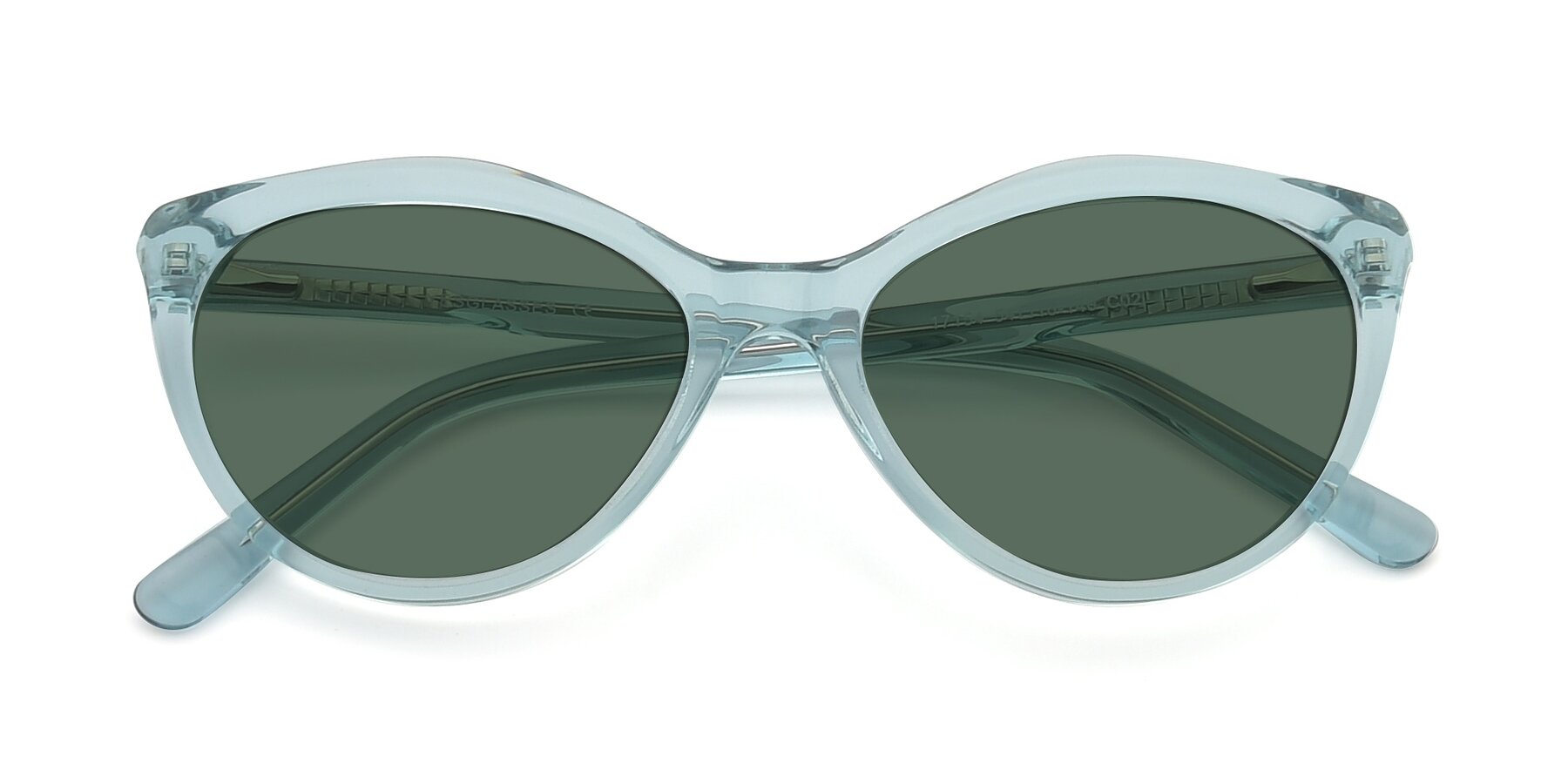 Folded Front of 17154 in Transparent Green with Green Polarized Lenses