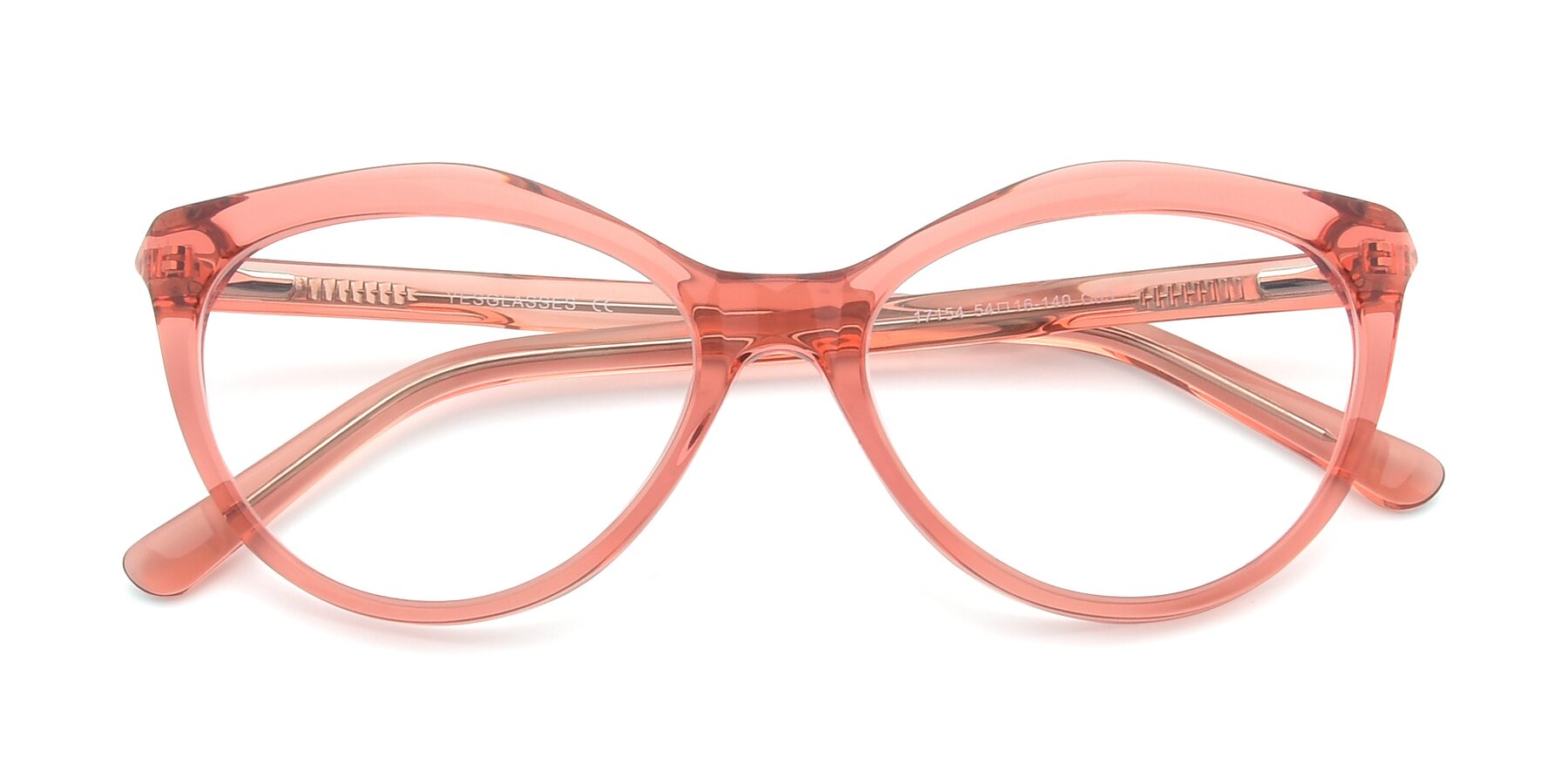 Folded Front of 17154 in Transparent Red with Clear Eyeglass Lenses