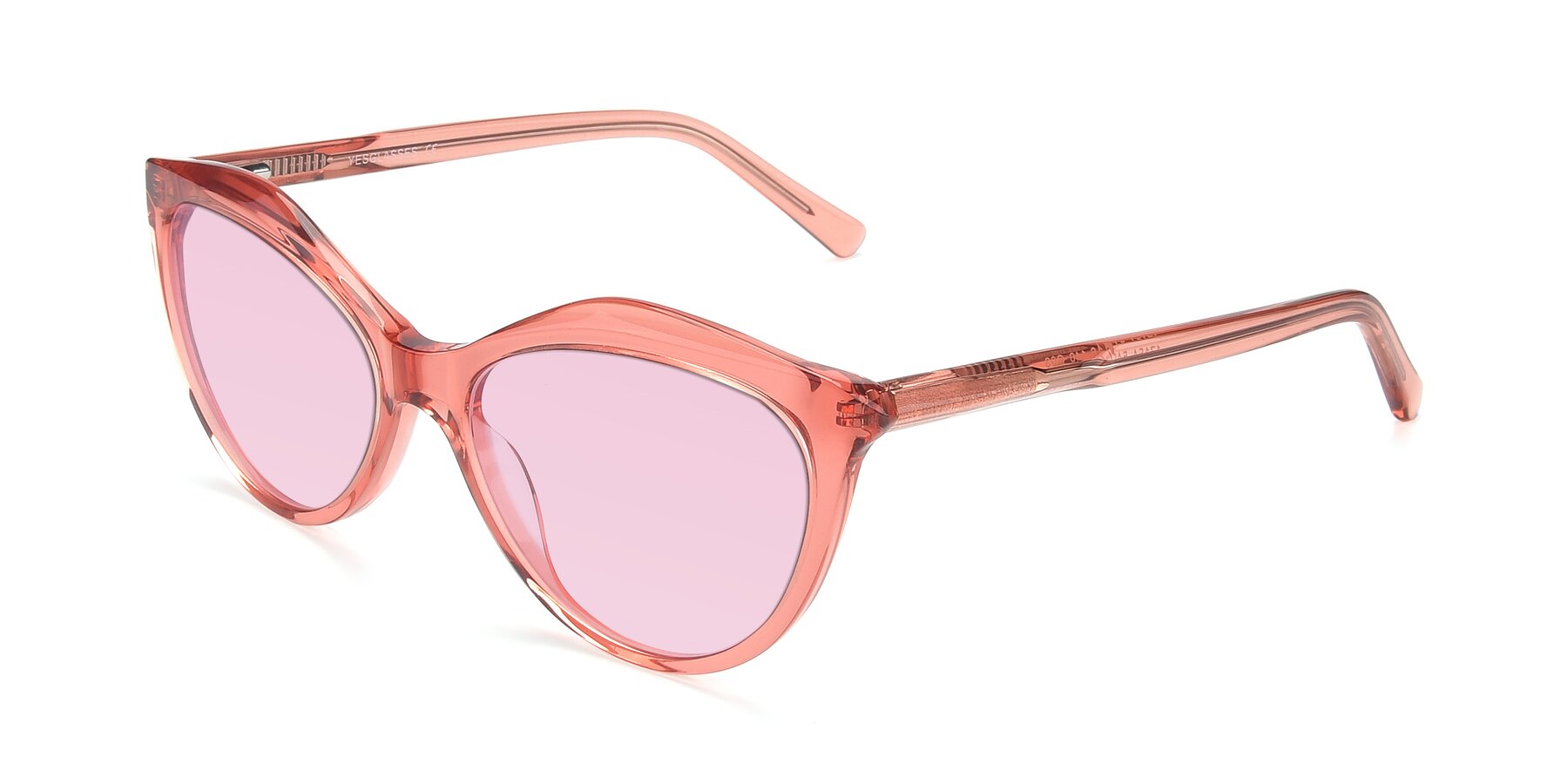 Angle of 17154 in Transparent Red with Light Pink Tinted Lenses