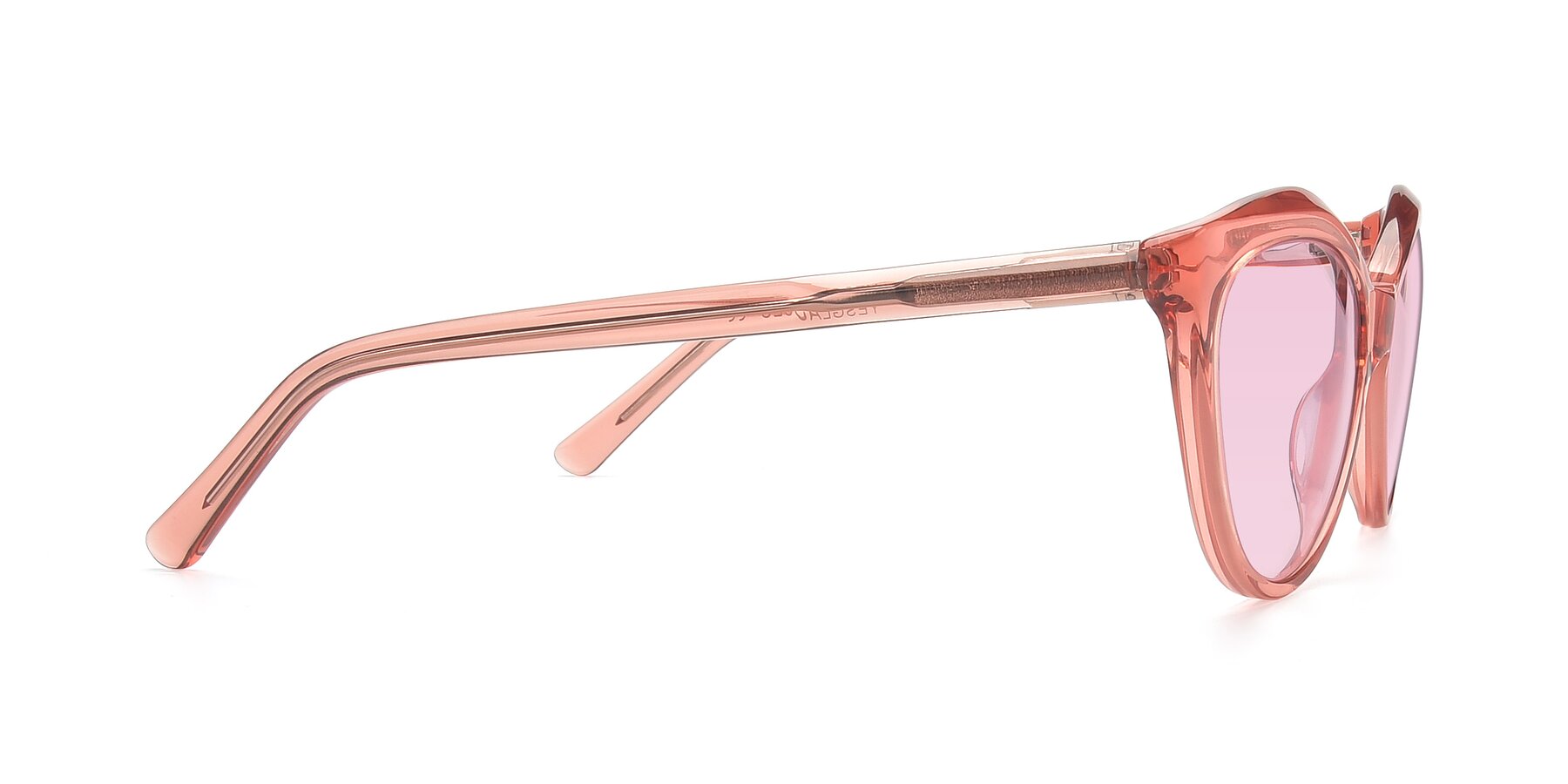 Side of 17154 in Transparent Red with Light Pink Tinted Lenses
