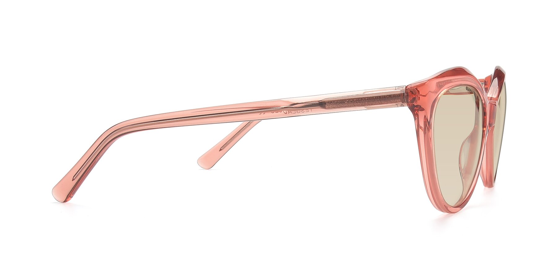 Side of 17154 in Transparent Red with Light Brown Tinted Lenses