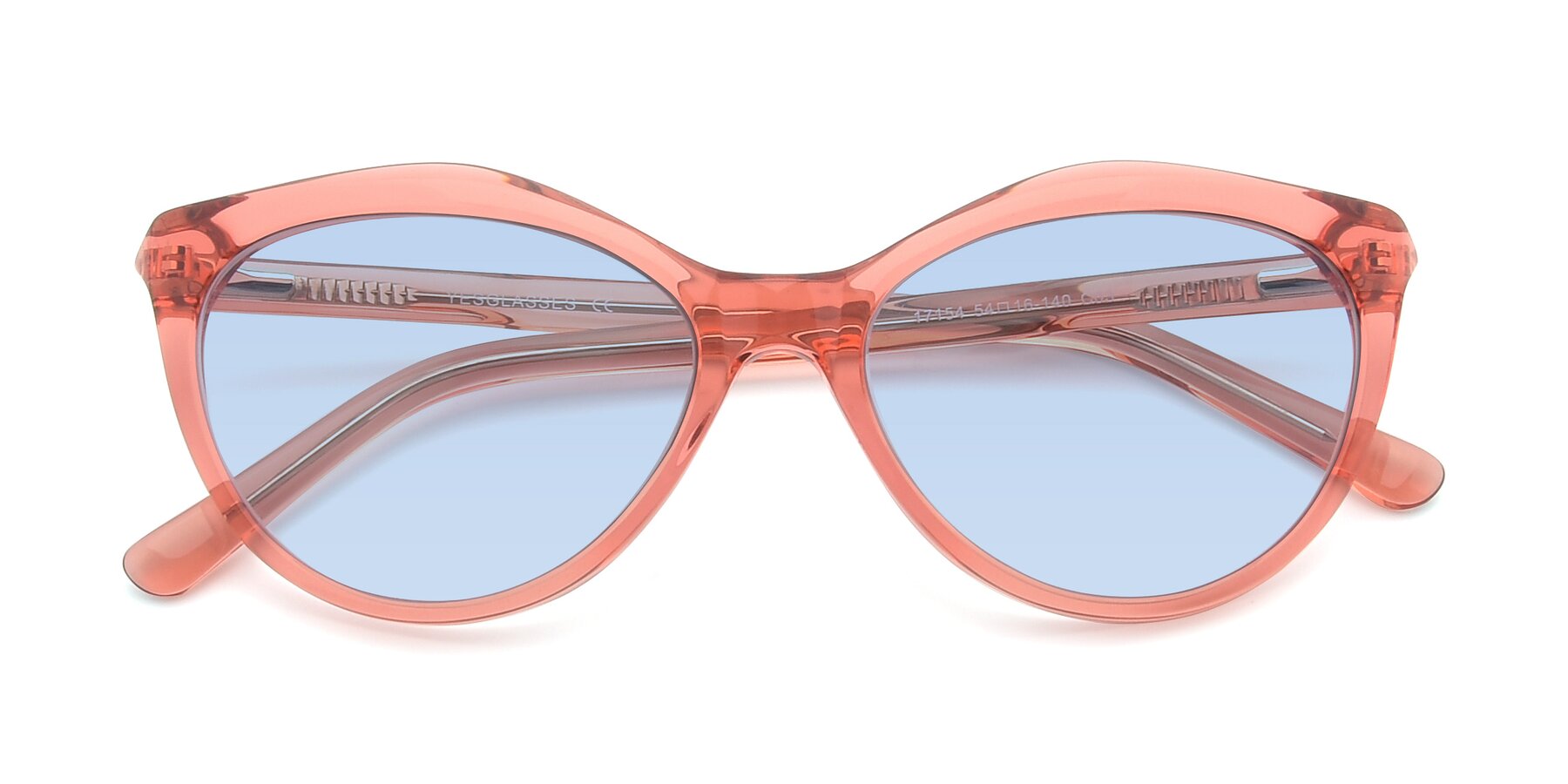 Folded Front of 17154 in Transparent Red with Light Blue Tinted Lenses