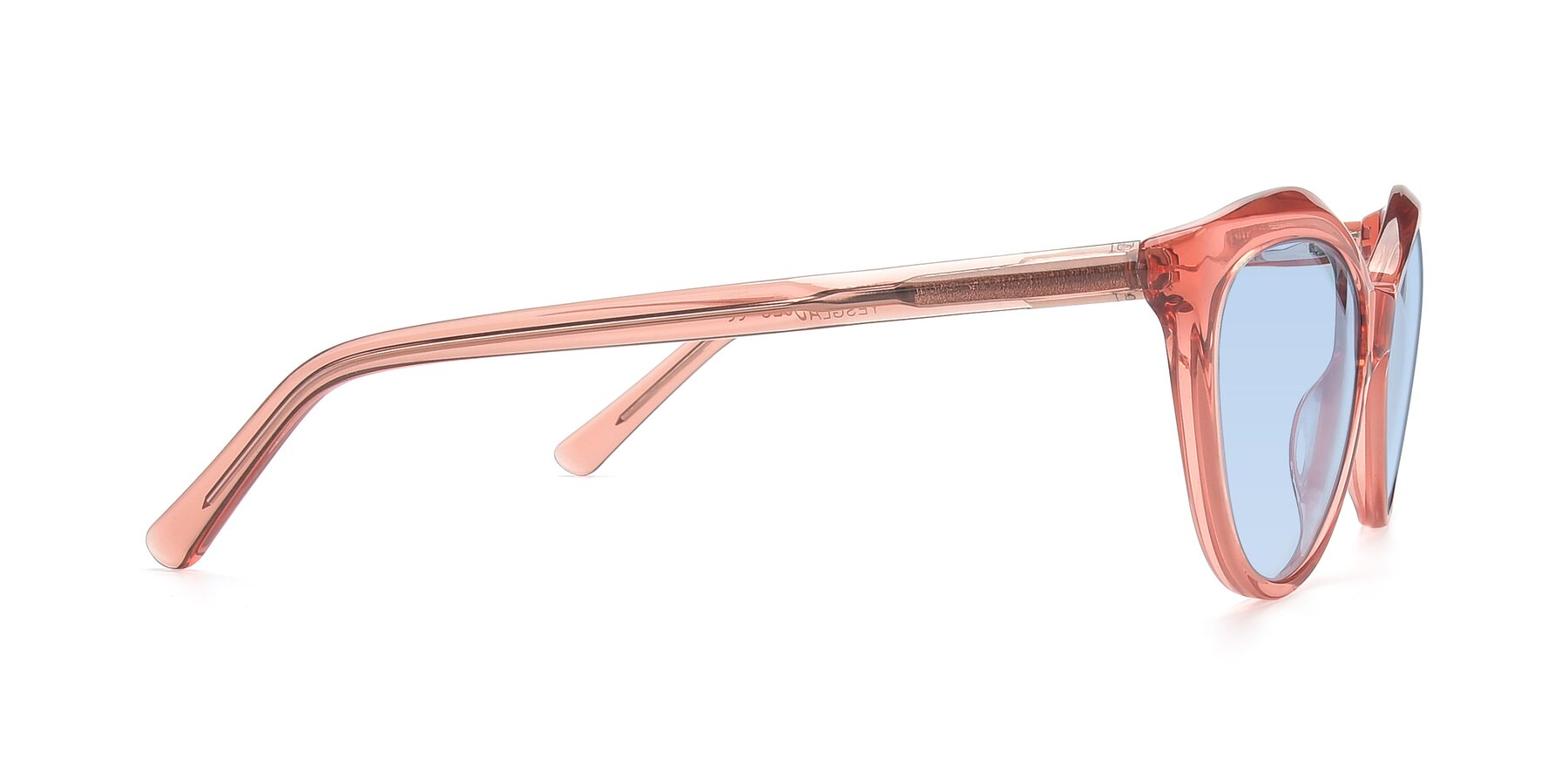 Side of 17154 in Transparent Red with Light Blue Tinted Lenses