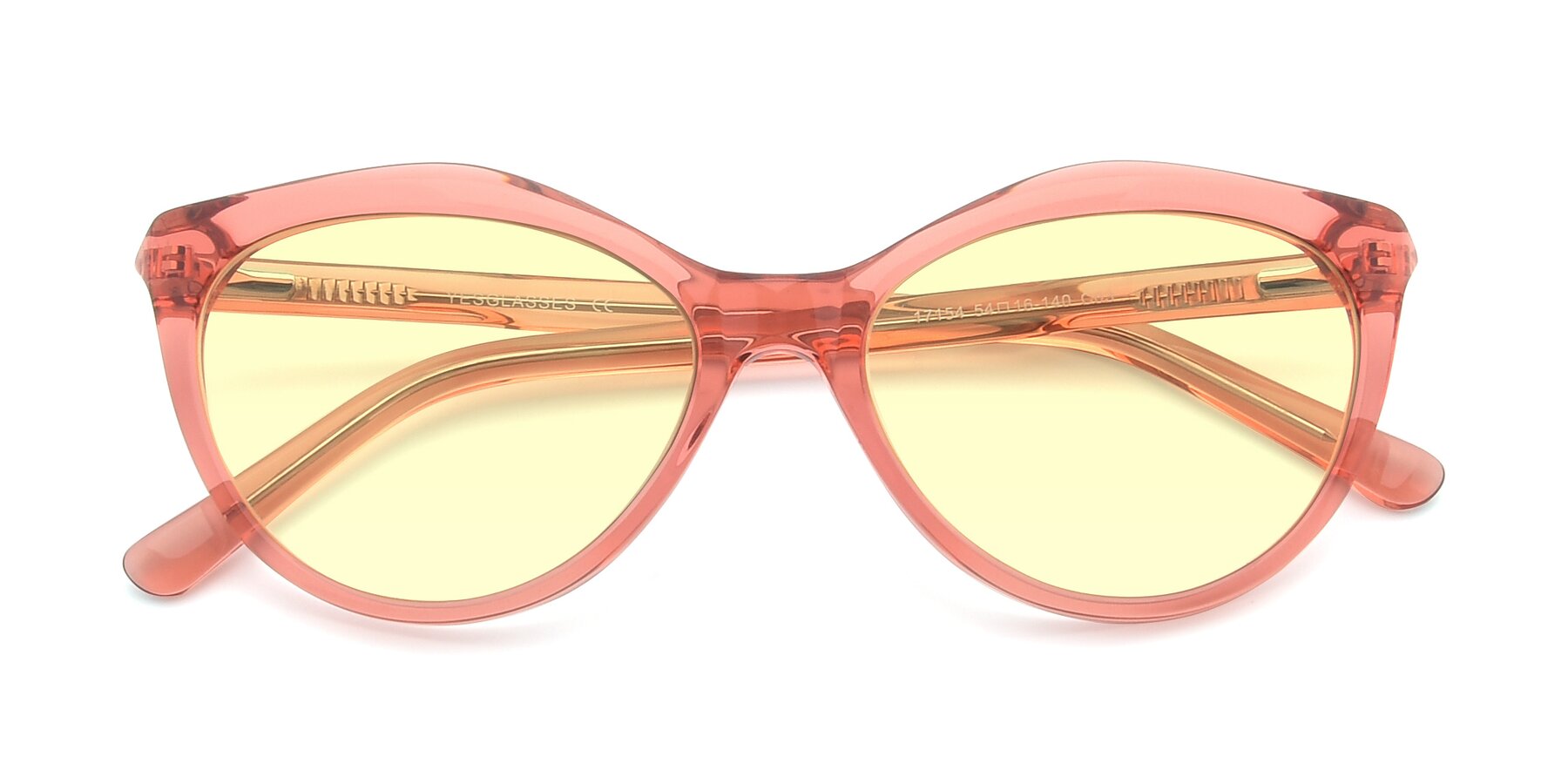 Folded Front of 17154 in Transparent Red with Light Yellow Tinted Lenses