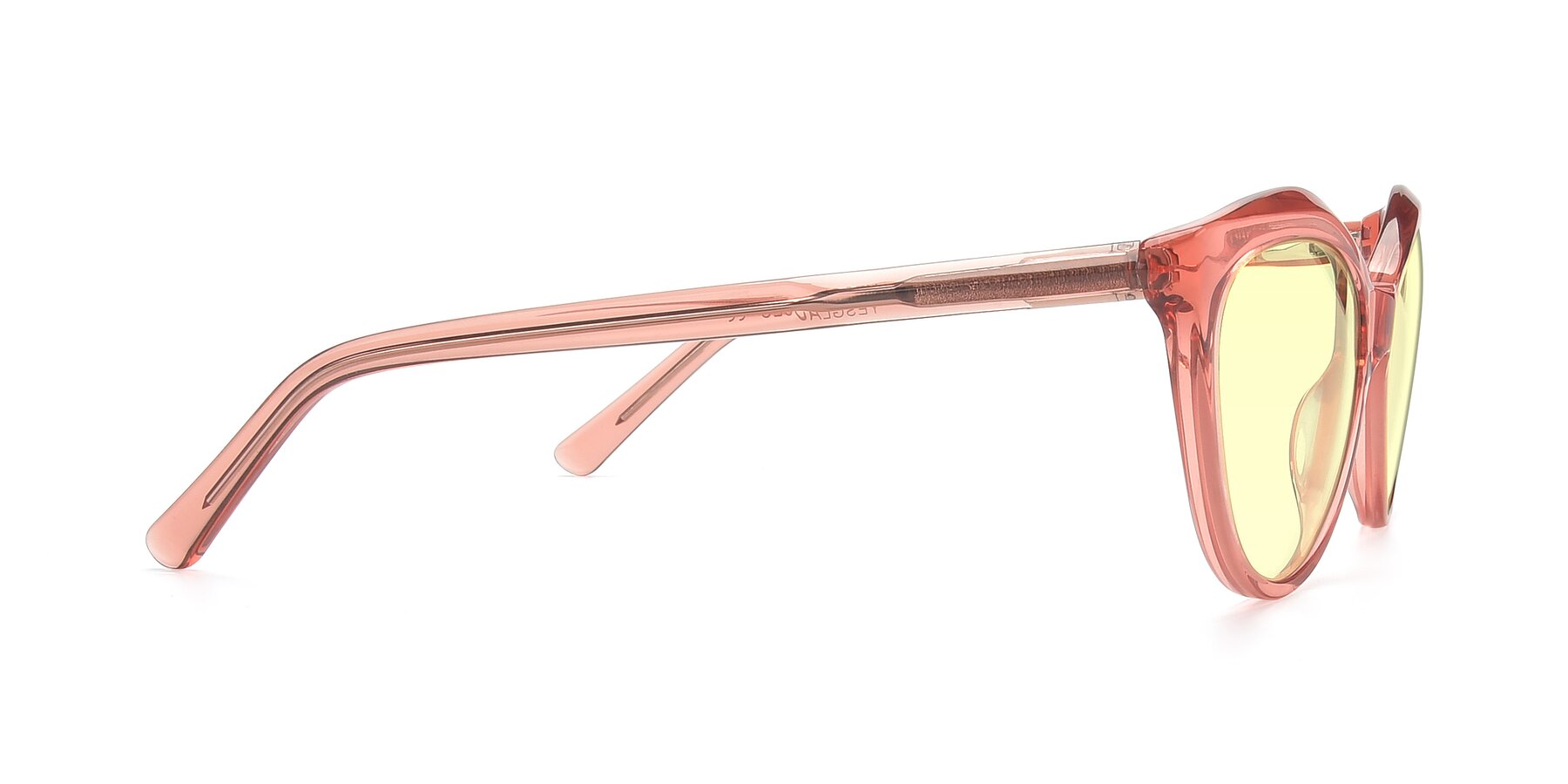 Side of 17154 in Transparent Red with Light Yellow Tinted Lenses