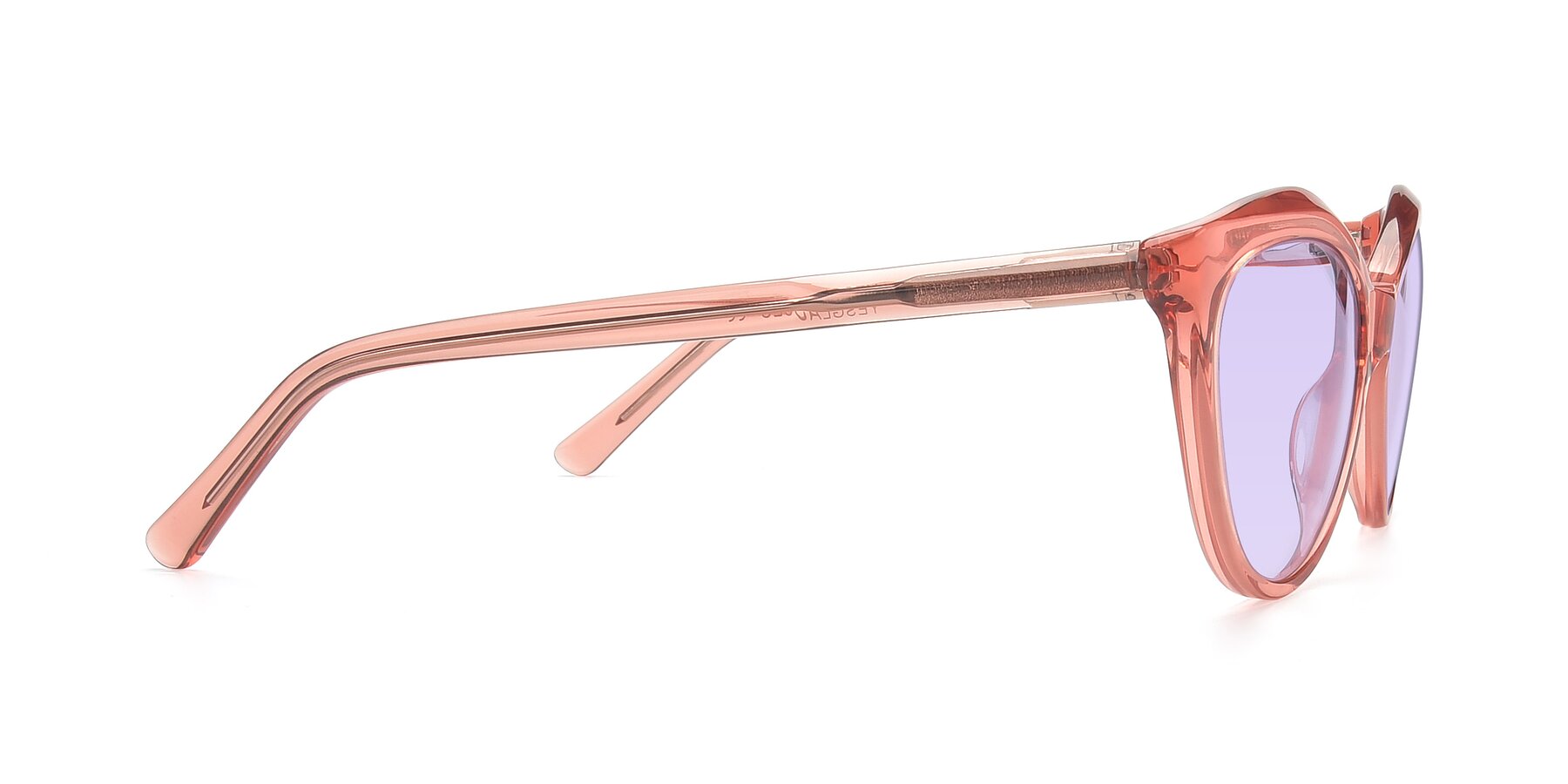 Side of 17154 in Transparent Red with Light Purple Tinted Lenses