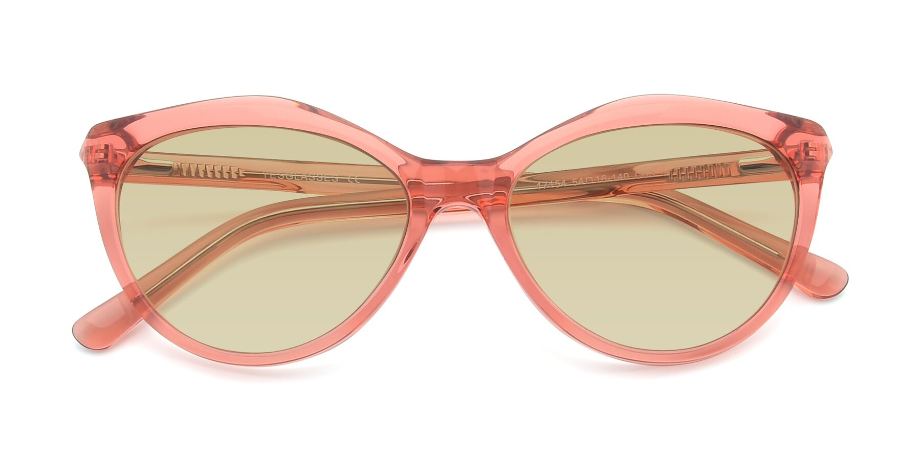 Folded Front of 17154 in Transparent Red with Light Champagne Tinted Lenses