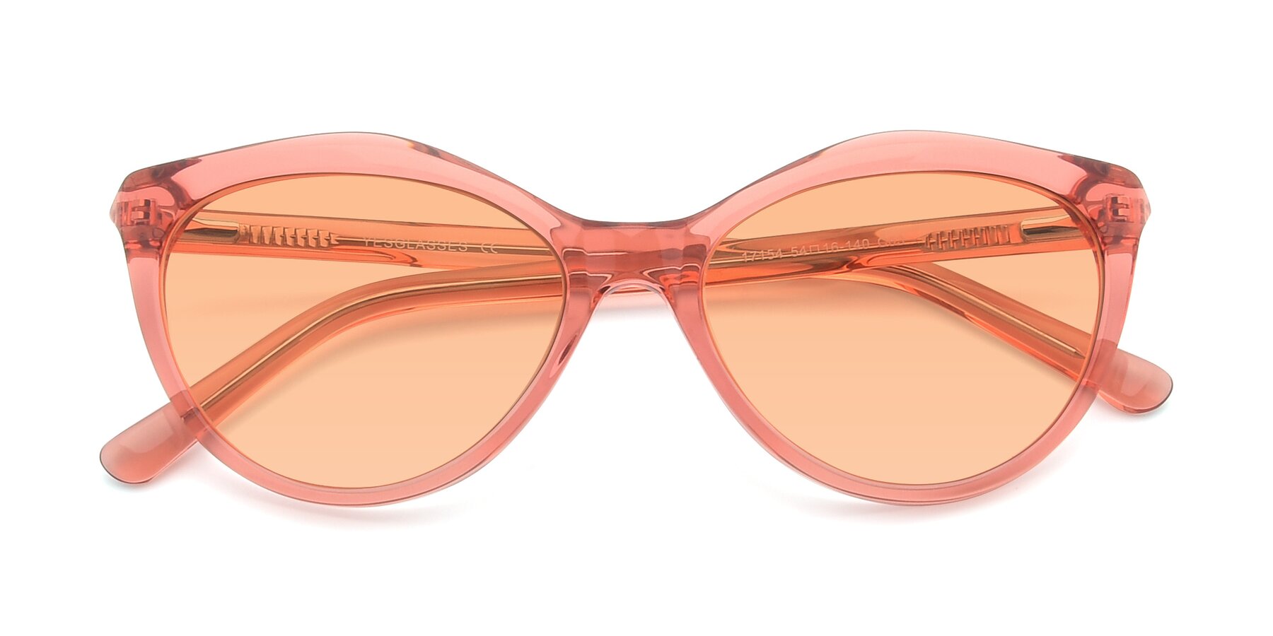 Folded Front of 17154 in Transparent Red with Light Orange Tinted Lenses