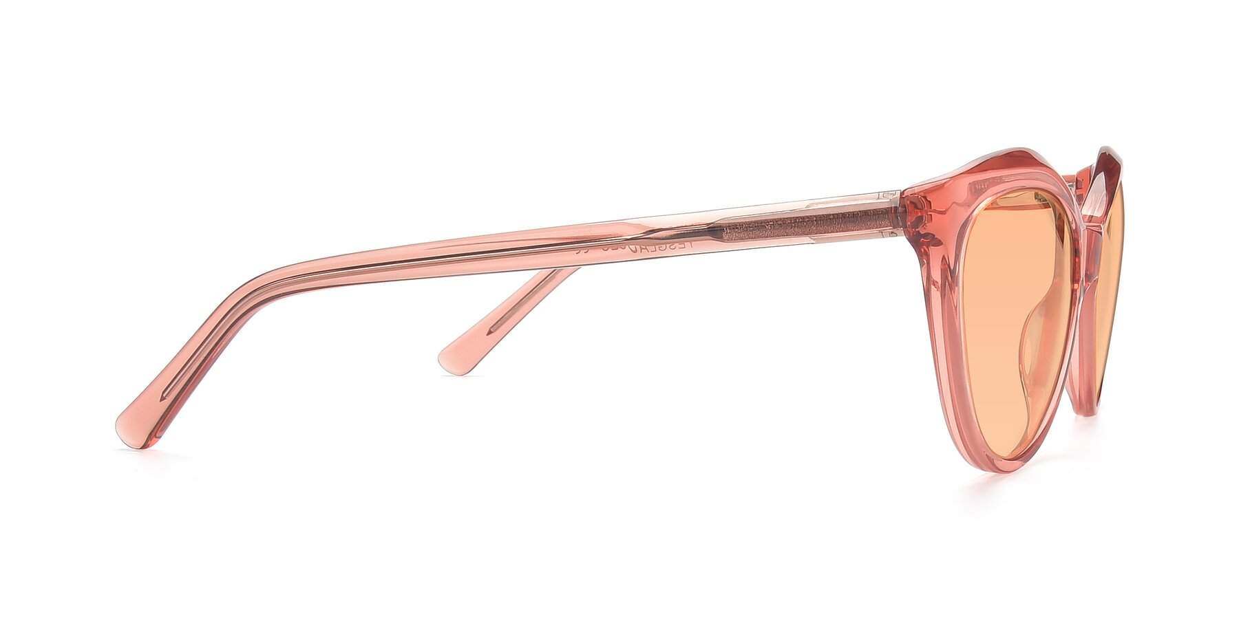 Side of 17154 in Transparent Red with Light Orange Tinted Lenses