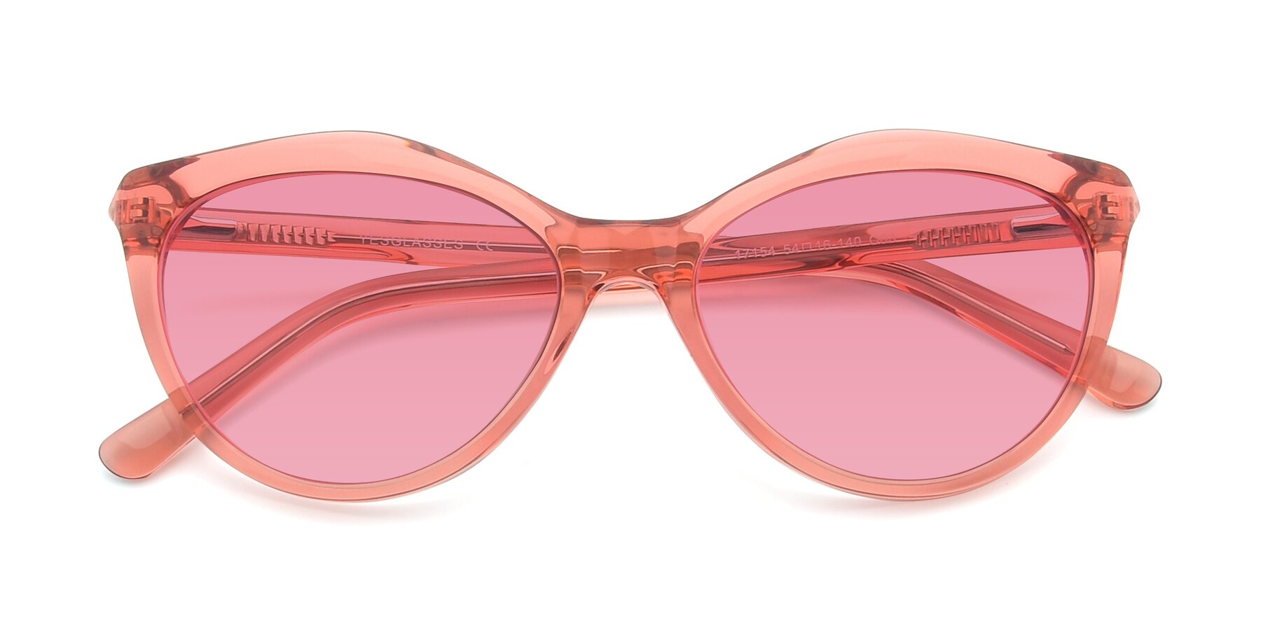 Folded Front of 17154 in Transparent Red with Pink Tinted Lenses