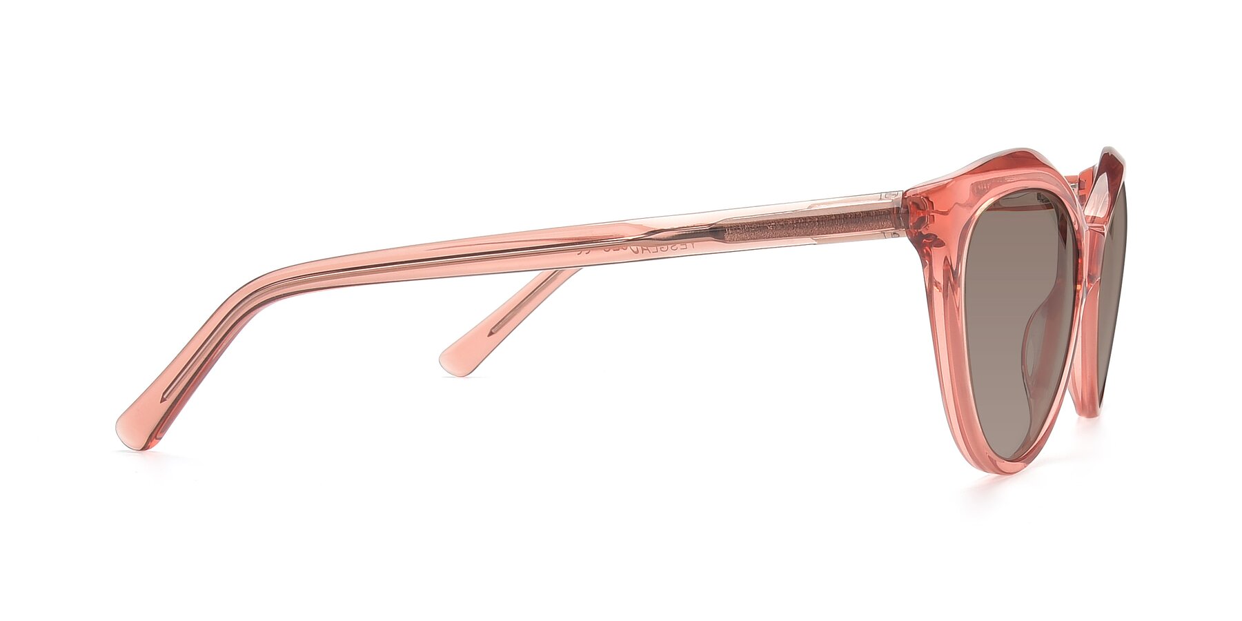 Side of 17154 in Transparent Red with Medium Brown Tinted Lenses