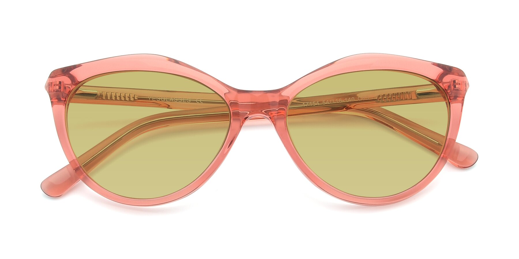 Folded Front of 17154 in Transparent Red with Medium Champagne Tinted Lenses