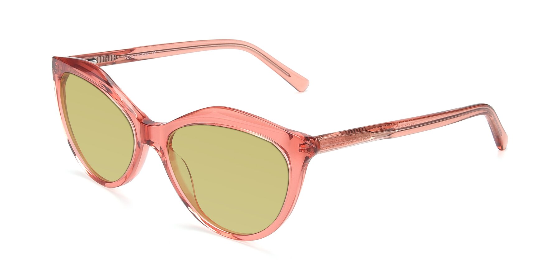 Angle of 17154 in Transparent Red with Medium Champagne Tinted Lenses