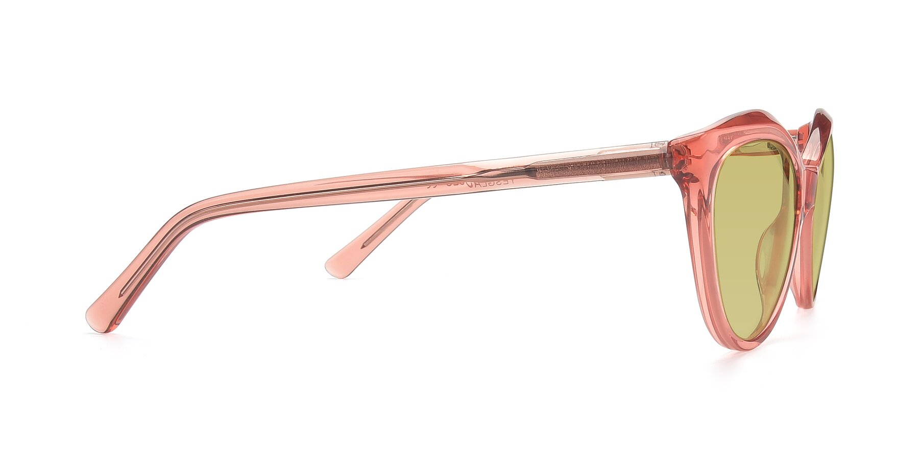 Side of 17154 in Transparent Red with Medium Champagne Tinted Lenses