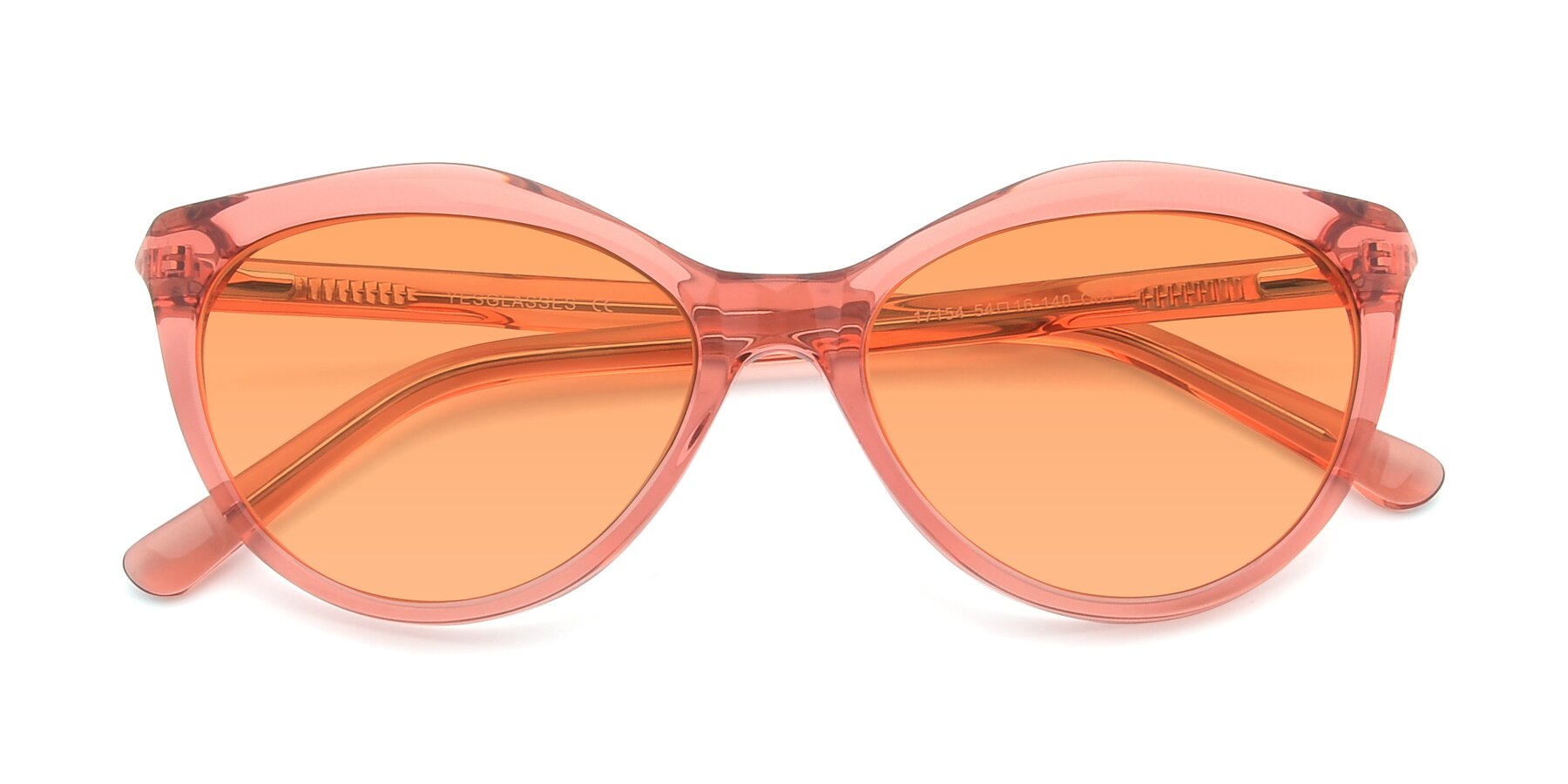 Folded Front of 17154 in Transparent Red with Medium Orange Tinted Lenses