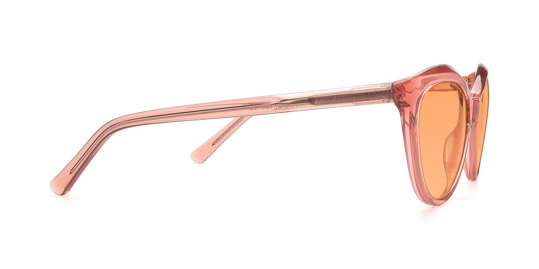 Side of 17154 in Transparent Red with Medium Orange Tinted Lenses