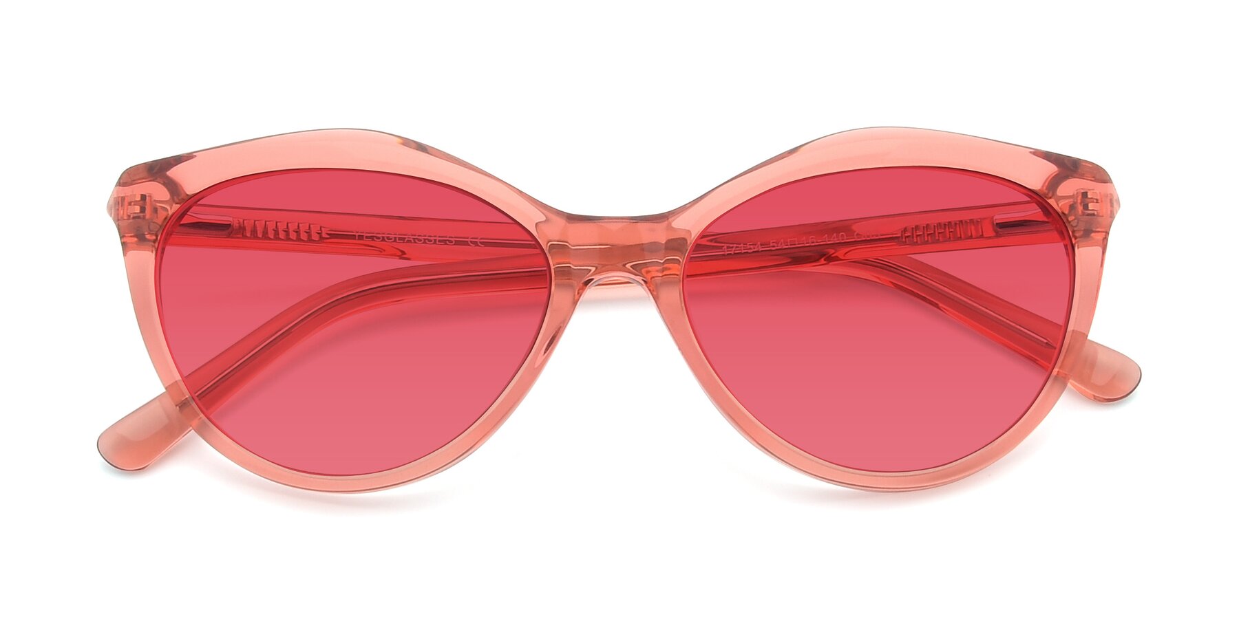 Folded Front of 17154 in Transparent Red with Red Tinted Lenses