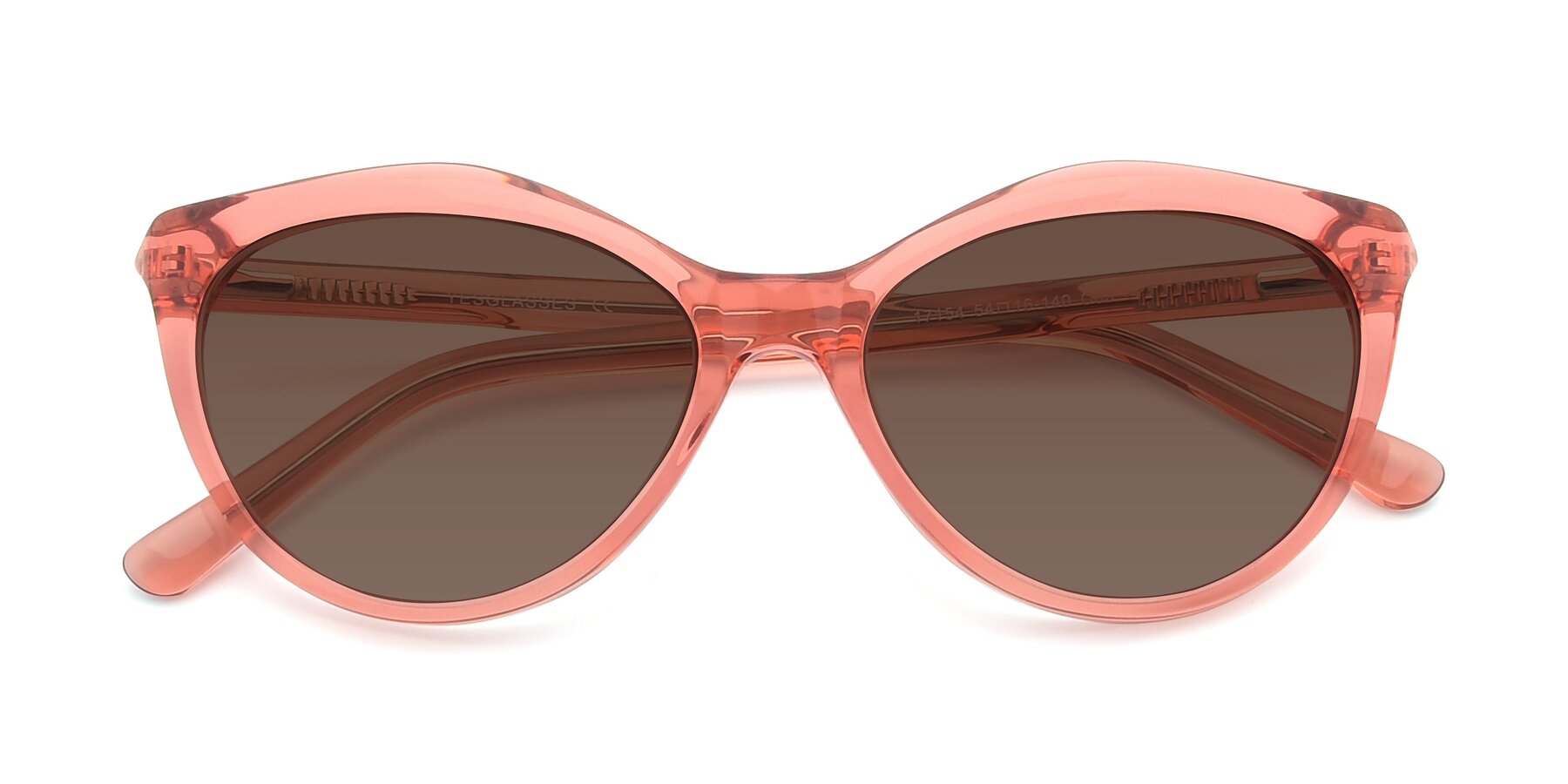 Folded Front of 17154 in Transparent Red with Brown Tinted Lenses
