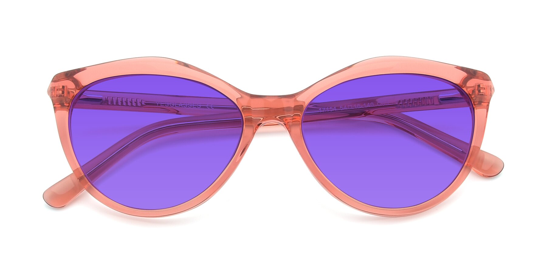 Folded Front of 17154 in Transparent Red with Purple Tinted Lenses