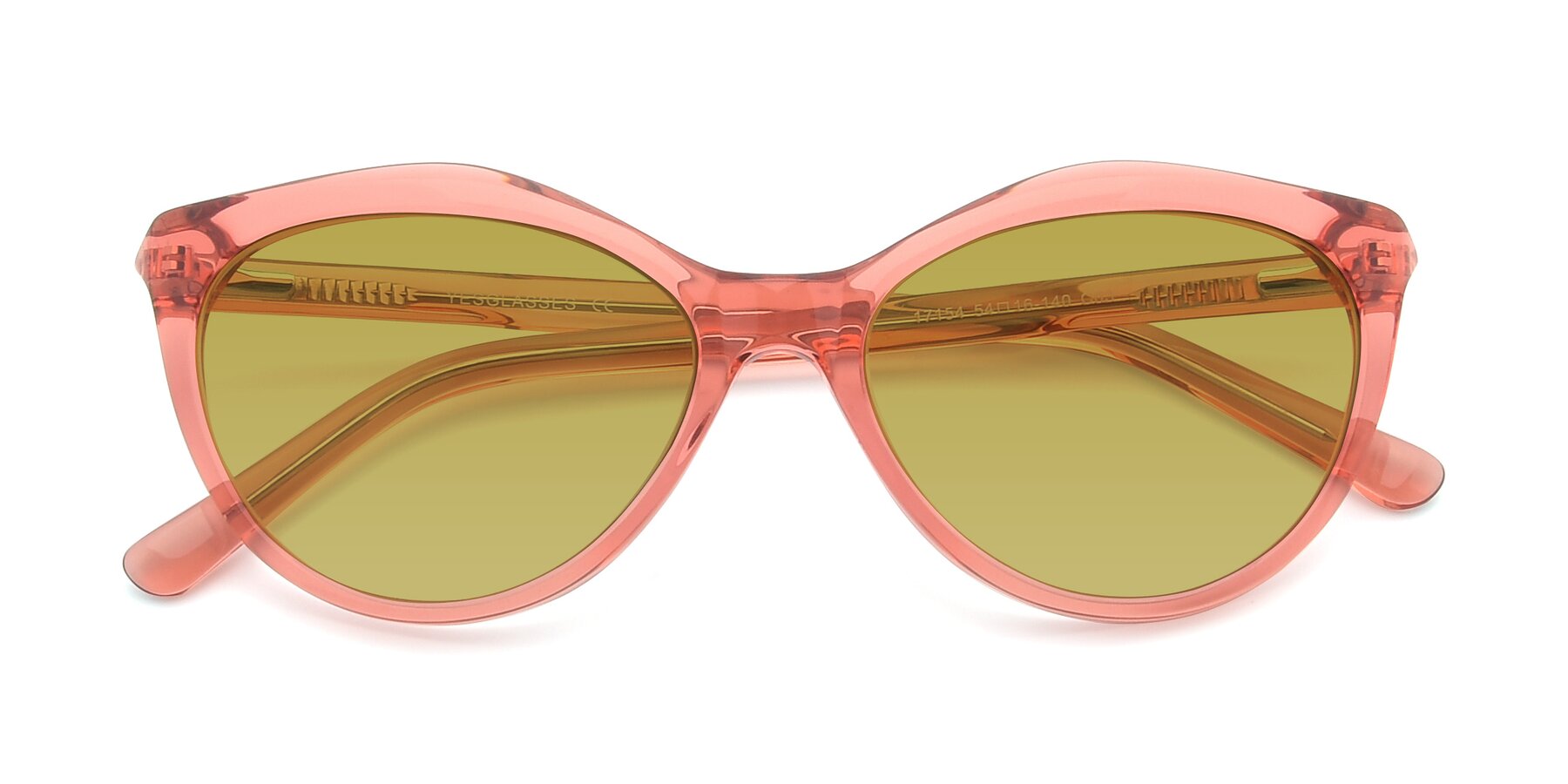 Folded Front of 17154 in Transparent Red with Champagne Tinted Lenses