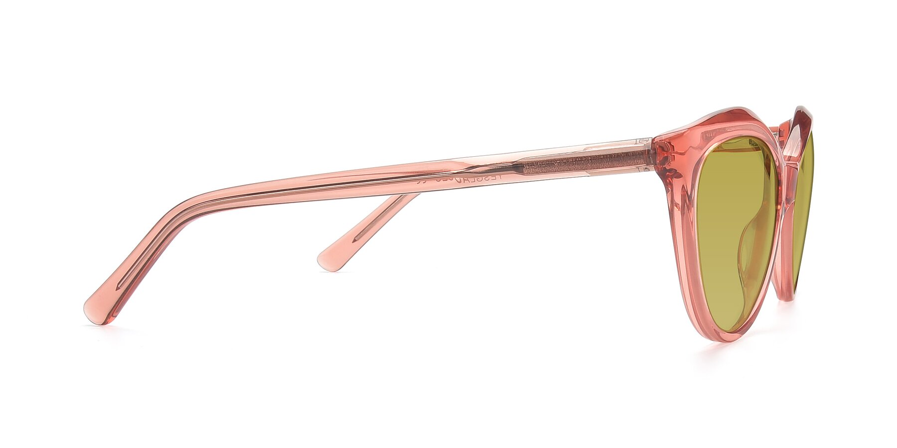 Side of 17154 in Transparent Red with Champagne Tinted Lenses