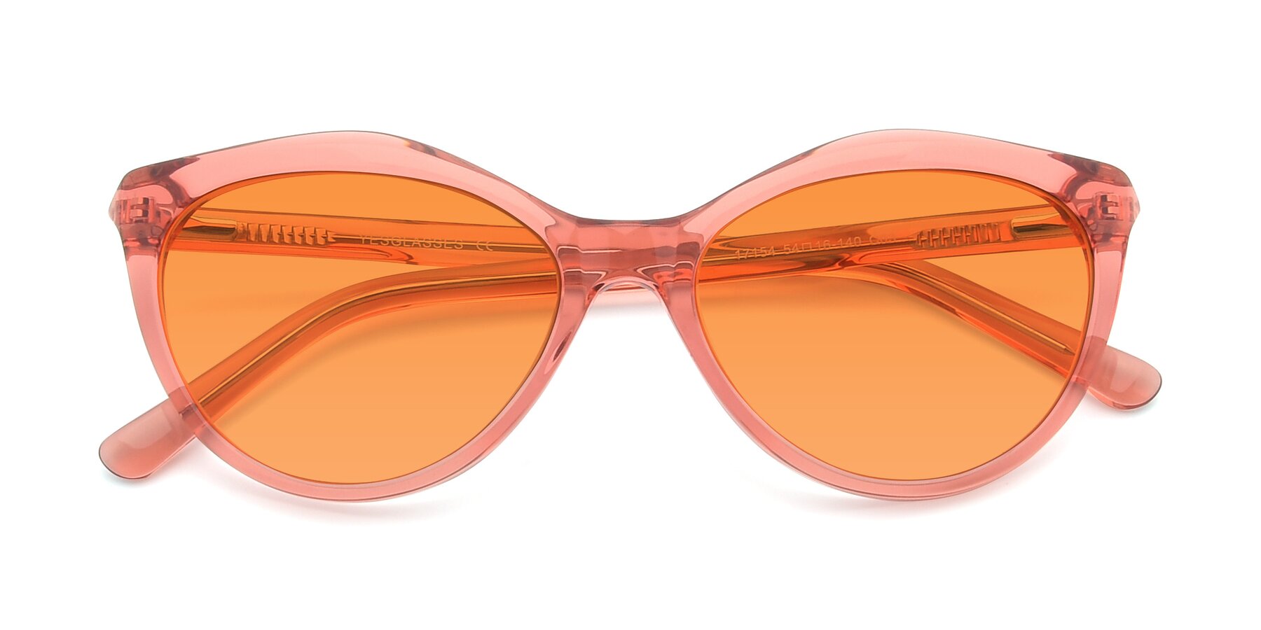 Folded Front of 17154 in Transparent Red with Orange Tinted Lenses