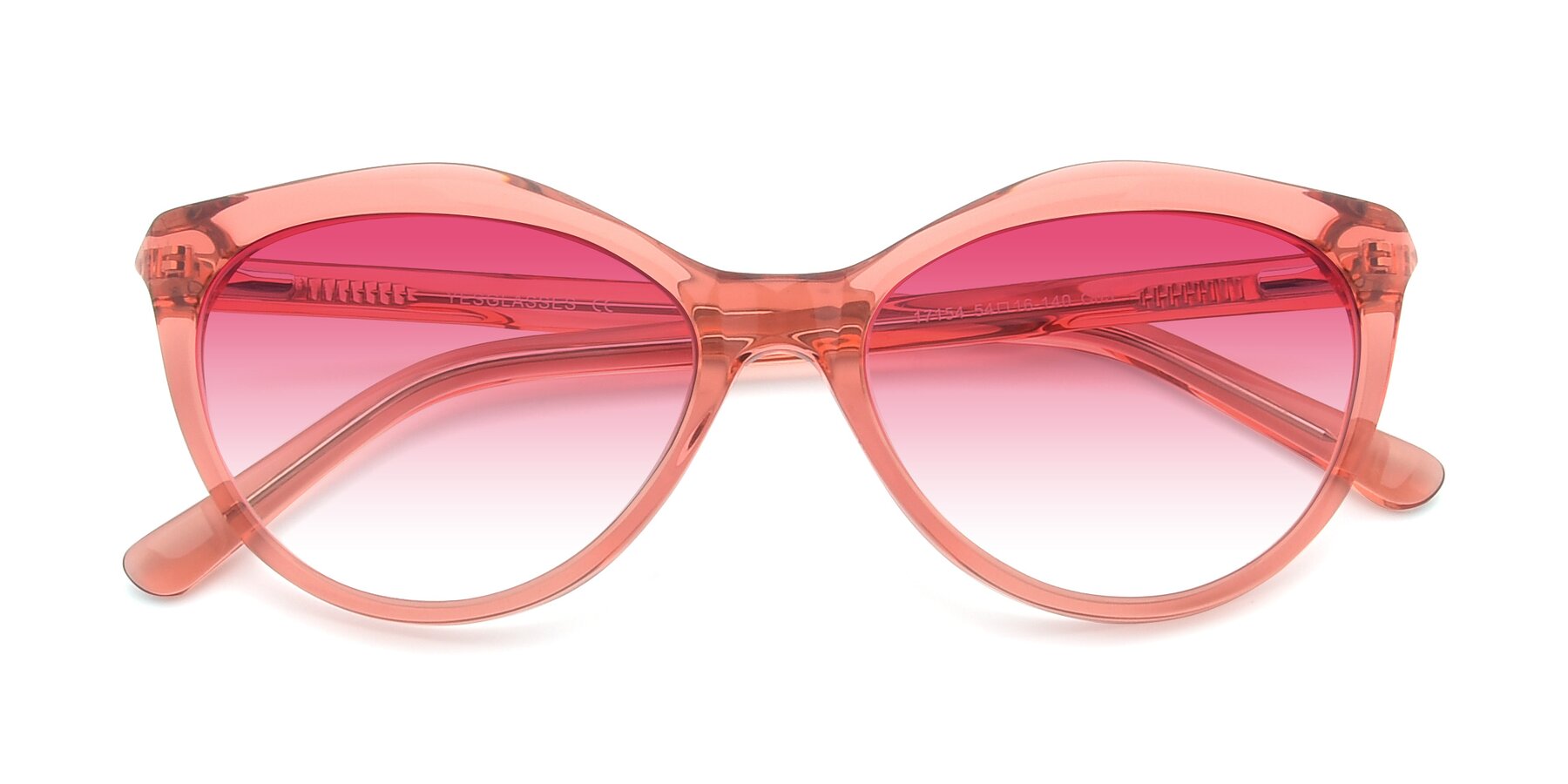 Folded Front of 17154 in Transparent Red with Pink Gradient Lenses