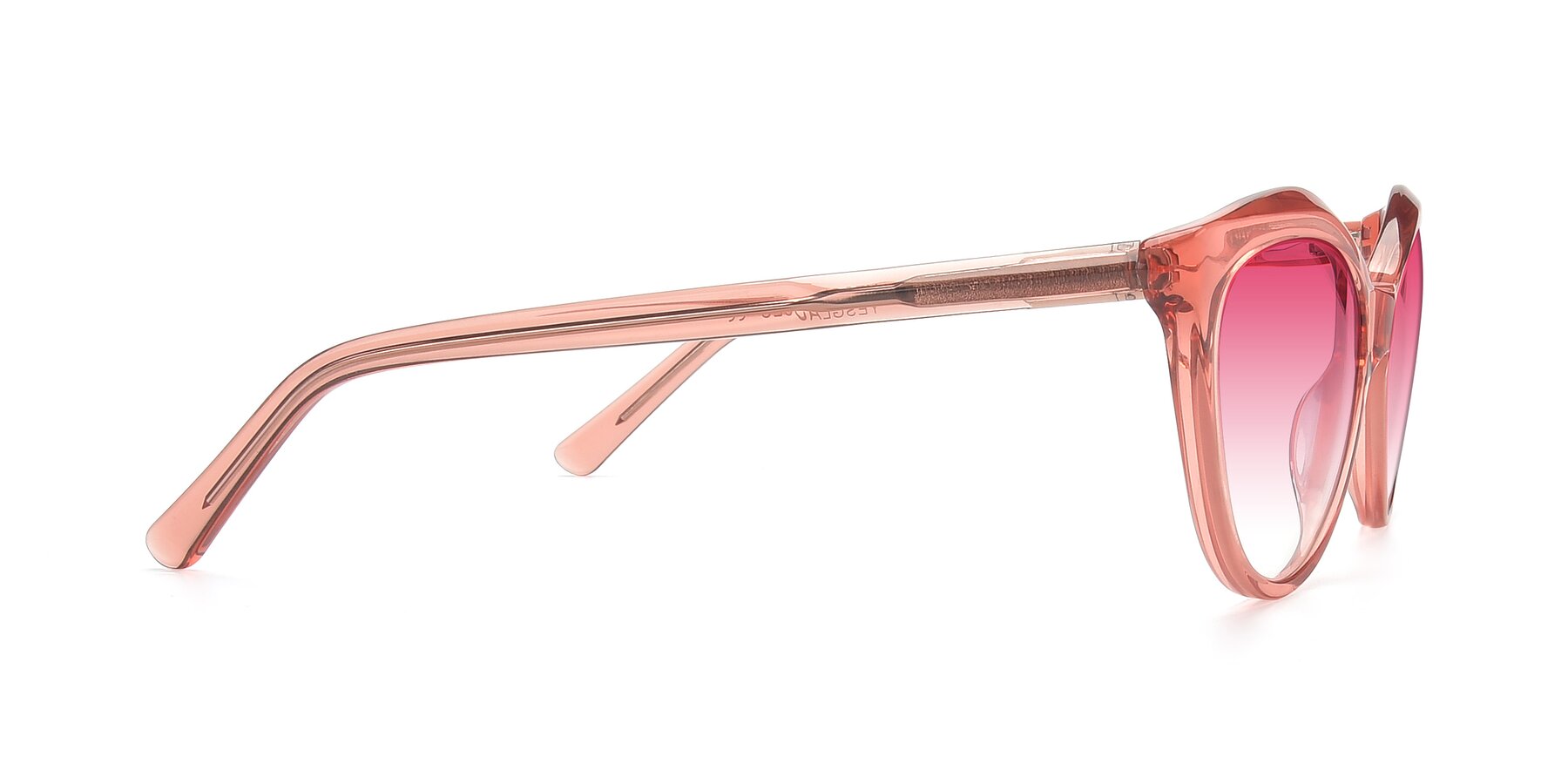Side of 17154 in Transparent Red with Pink Gradient Lenses