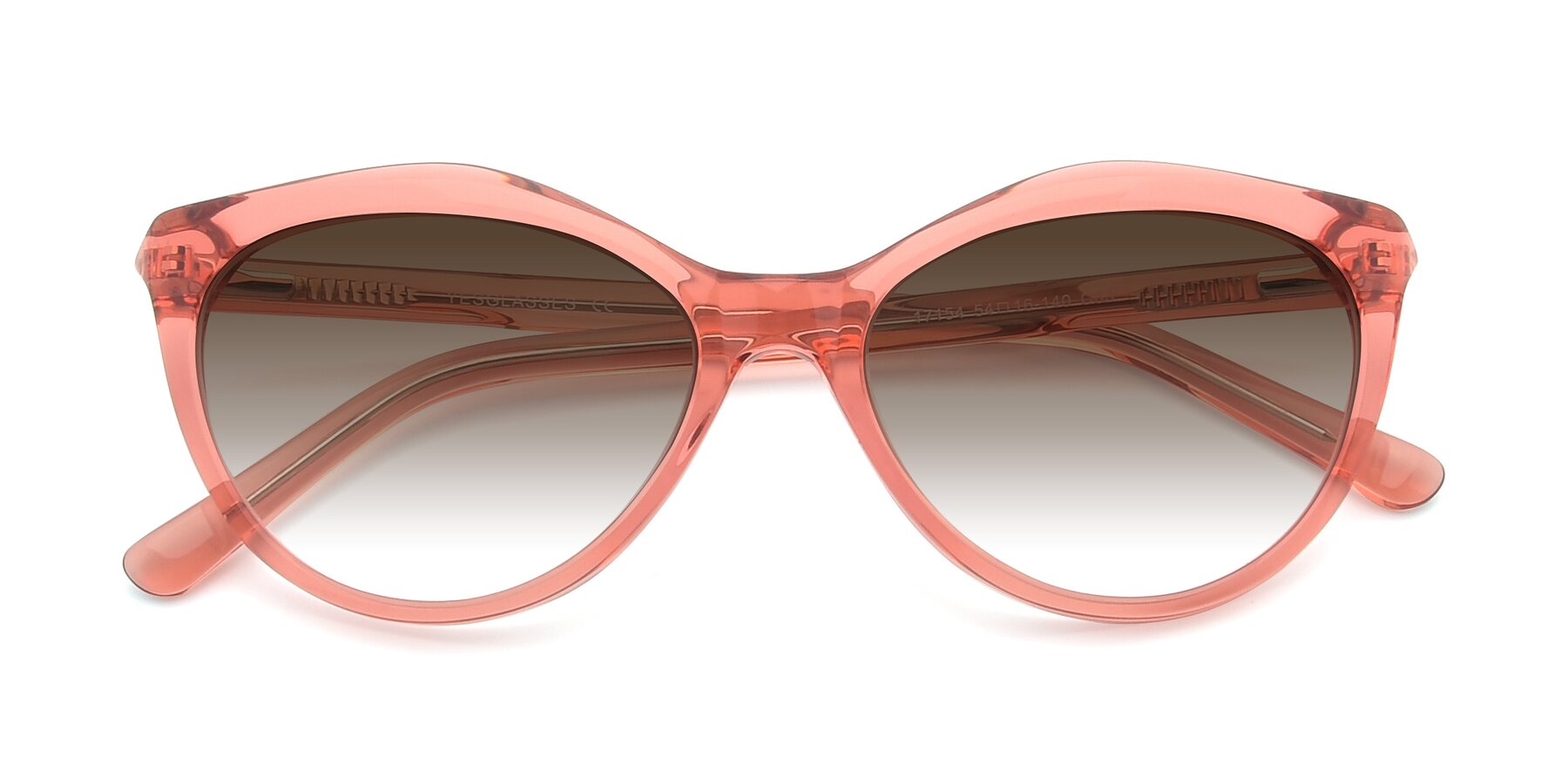 Folded Front of 17154 in Transparent Red with Brown Gradient Lenses