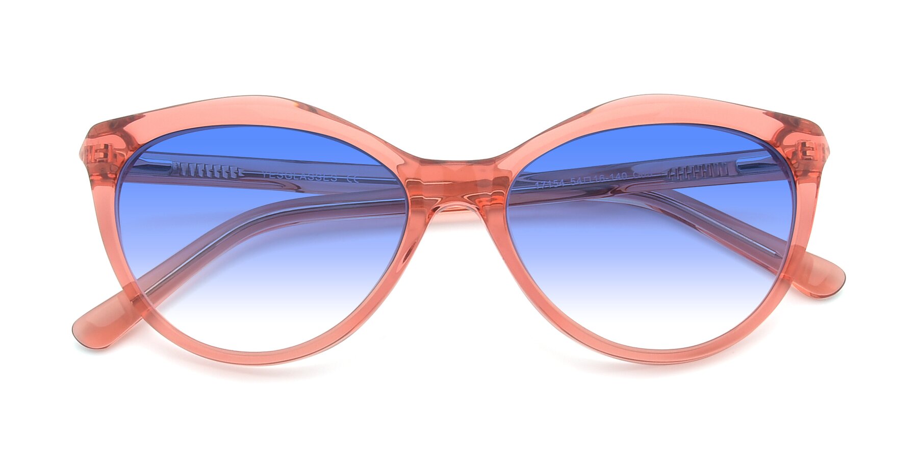 Folded Front of 17154 in Transparent Red with Blue Gradient Lenses