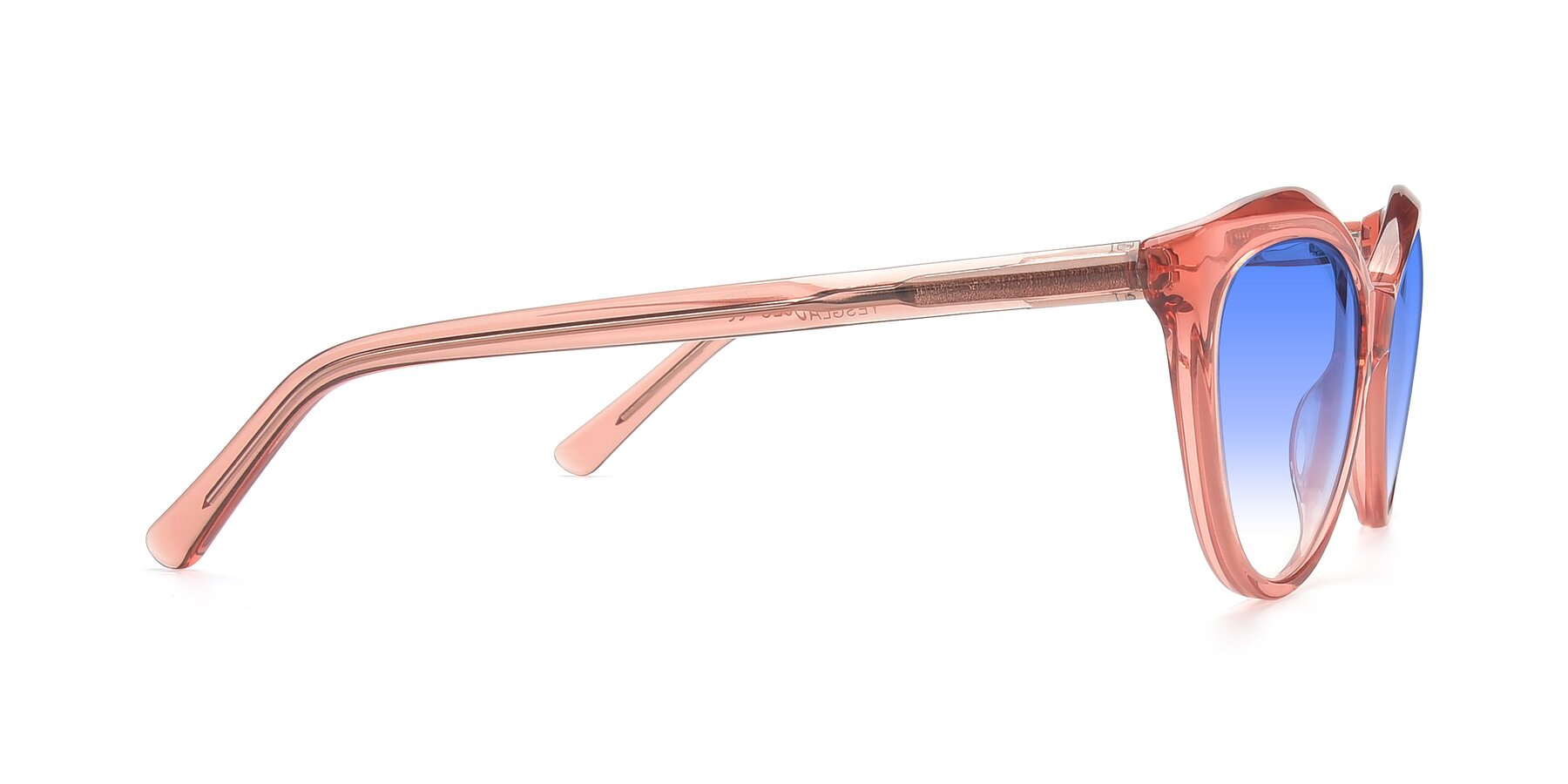 Side of 17154 in Transparent Red with Blue Gradient Lenses