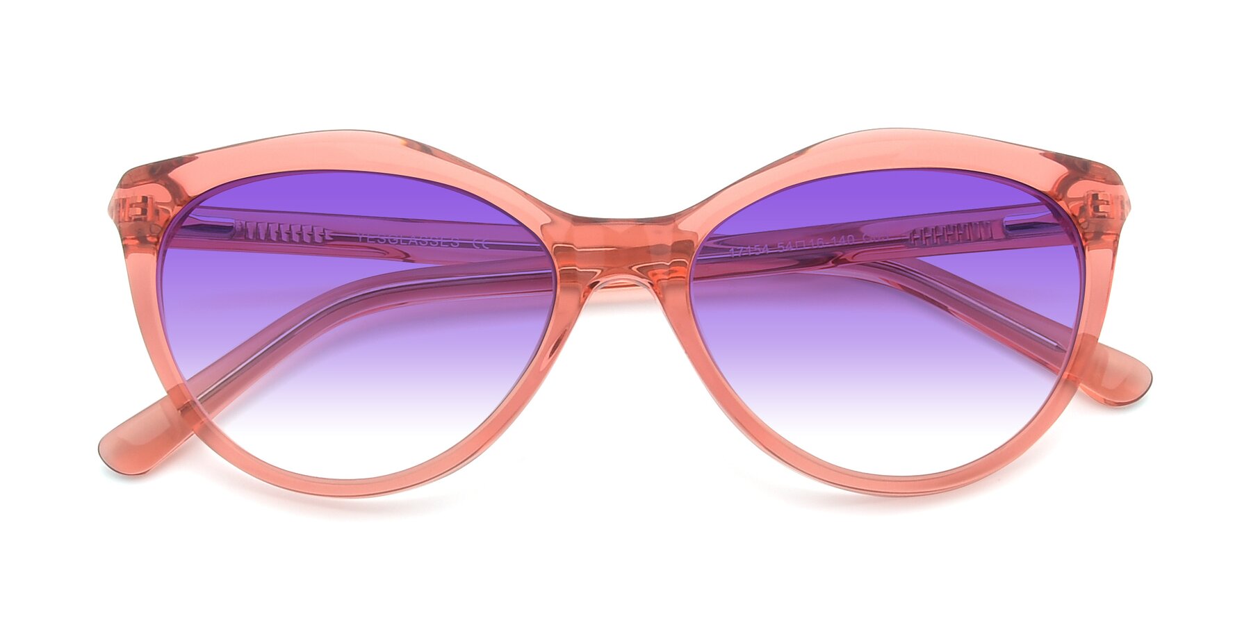 Folded Front of 17154 in Transparent Red with Purple Gradient Lenses