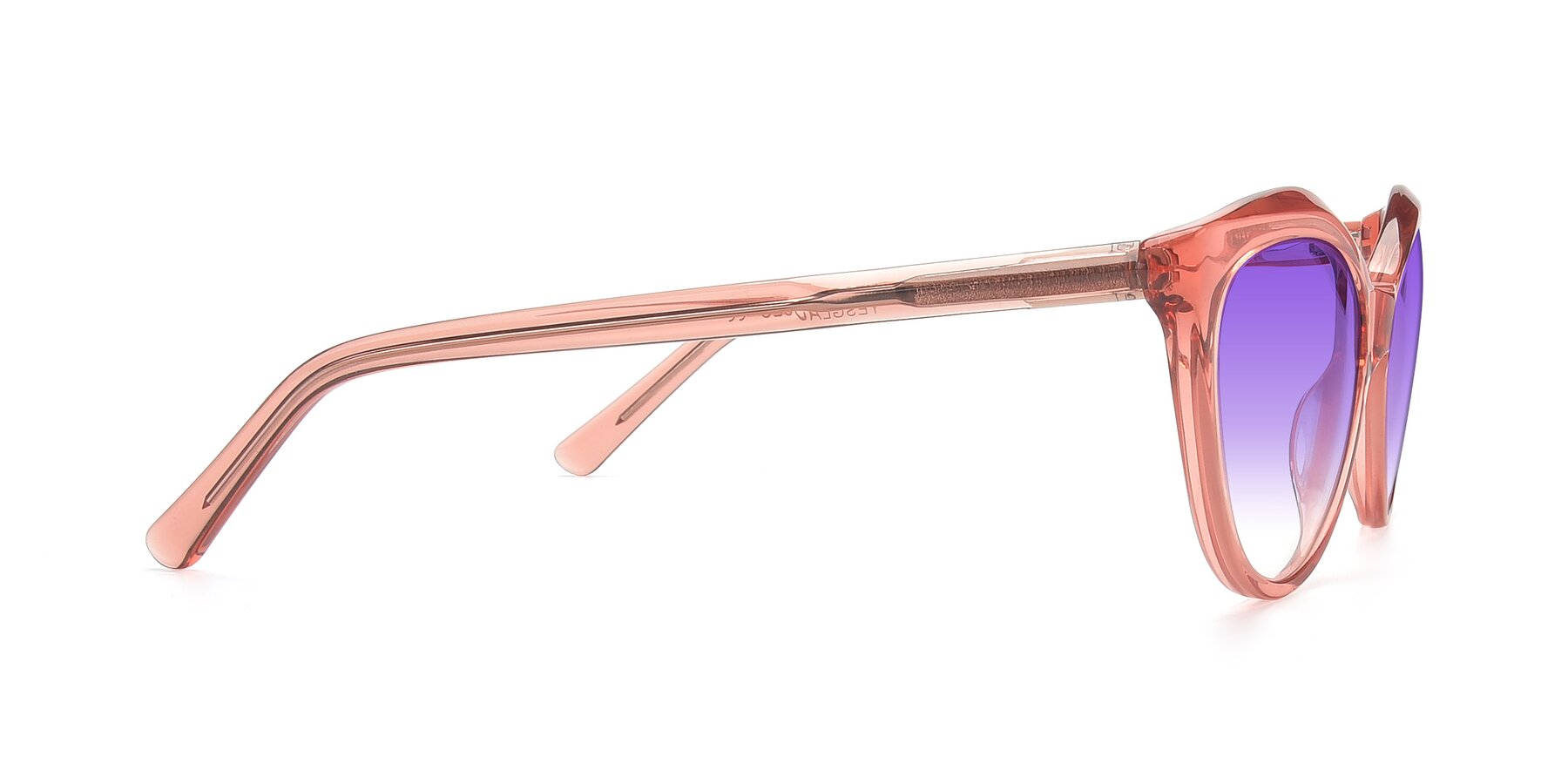 Side of 17154 in Transparent Red with Purple Gradient Lenses