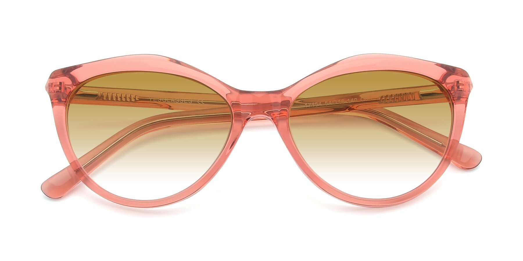 Folded Front of 17154 in Transparent Red with Champagne Gradient Lenses