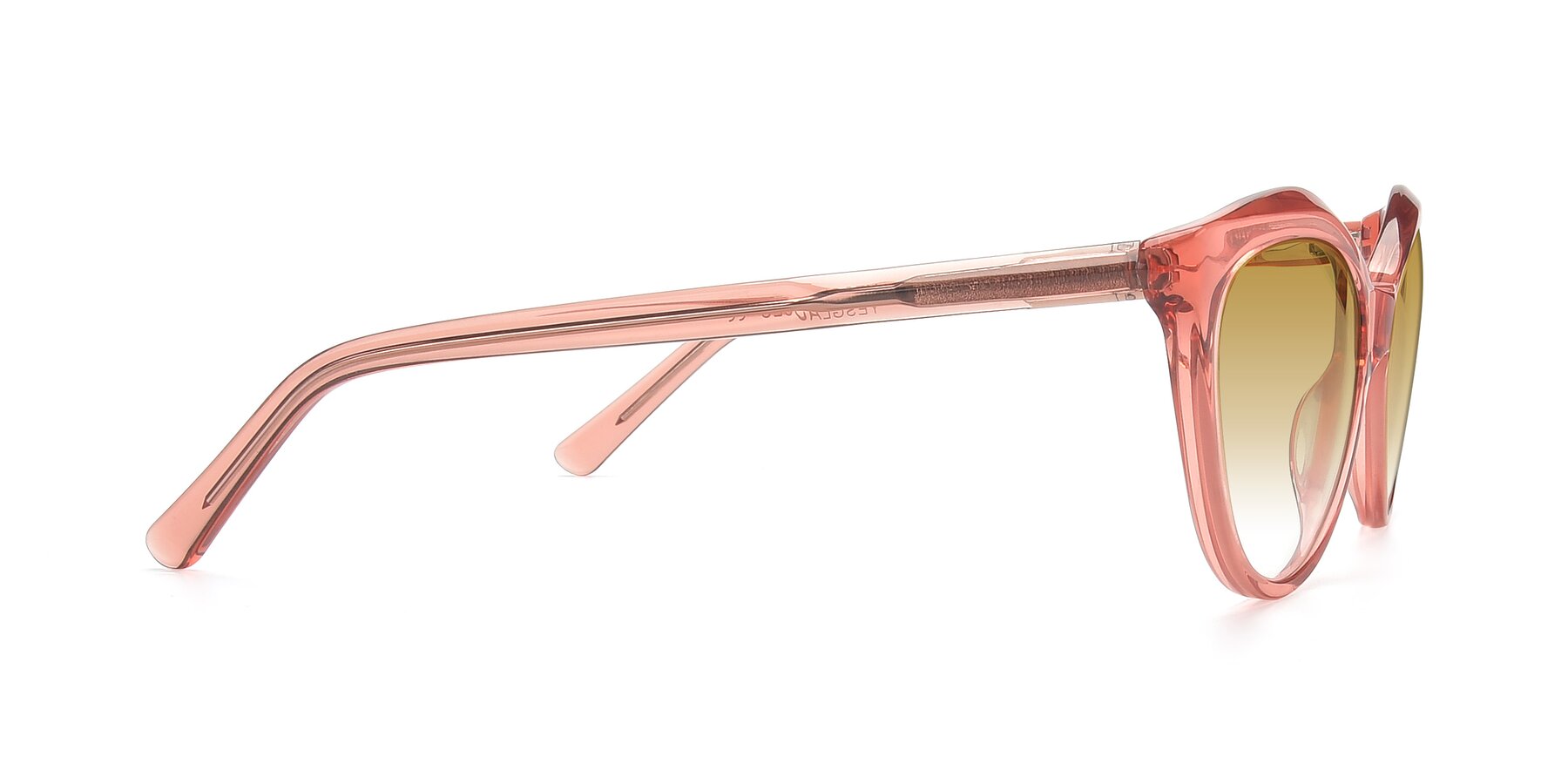 Side of 17154 in Transparent Red with Champagne Gradient Lenses