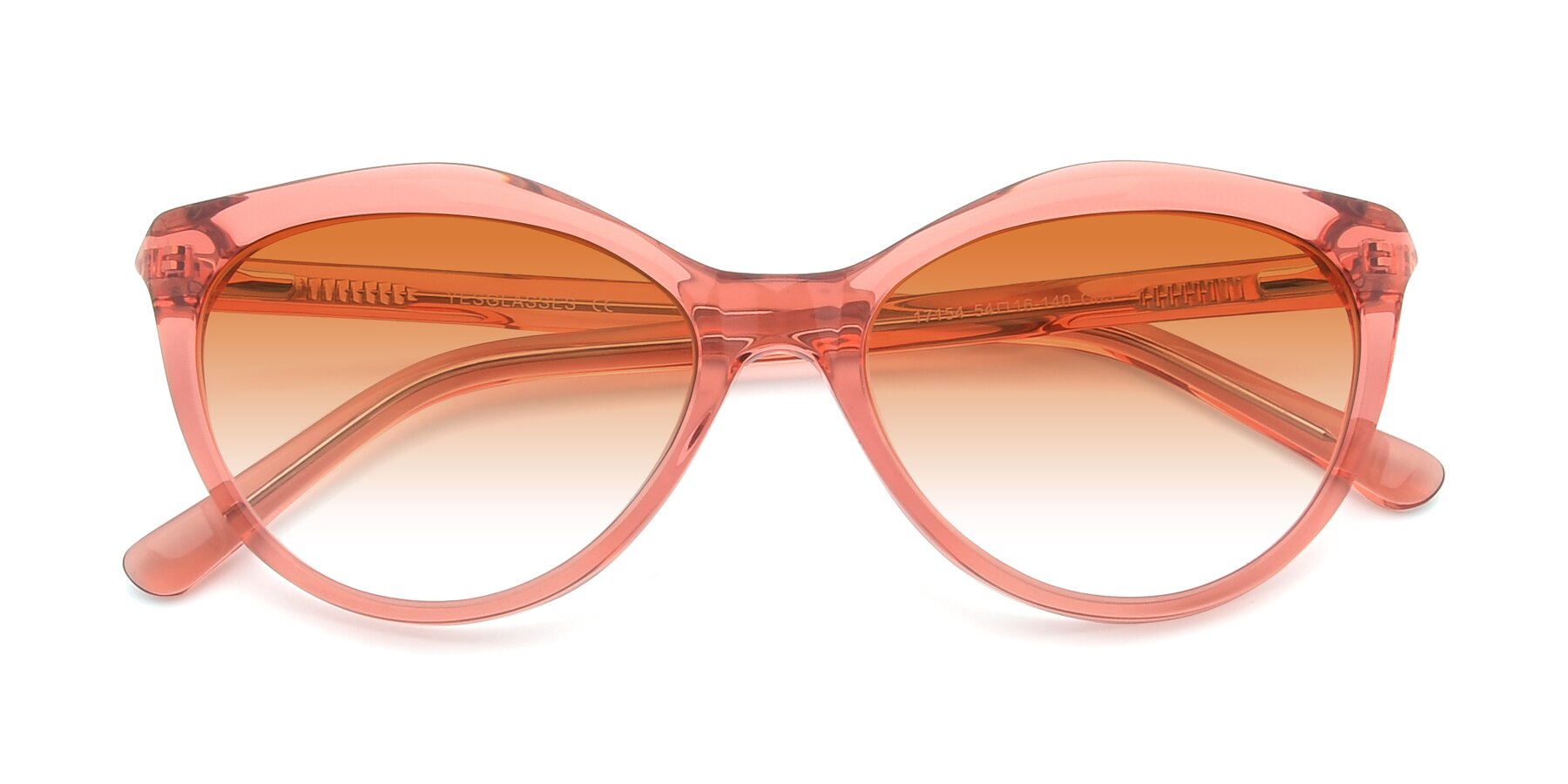 Folded Front of 17154 in Transparent Red with Orange Gradient Lenses