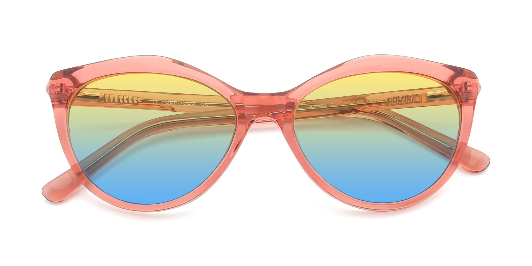 Folded Front of 17154 in Transparent Red with Yellow / Blue Gradient Lenses