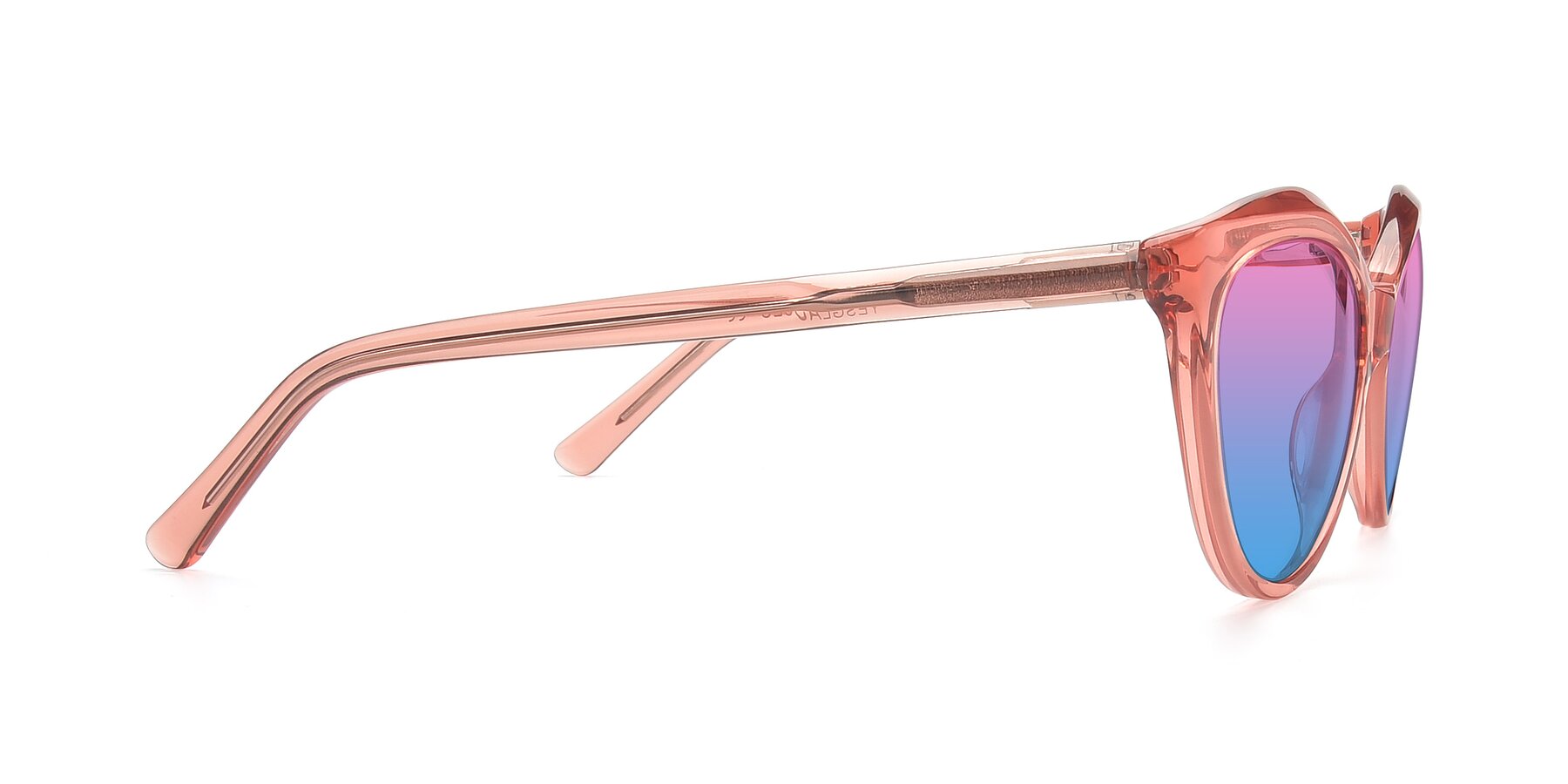 Side of 17154 in Transparent Red with Pink / Blue Gradient Lenses