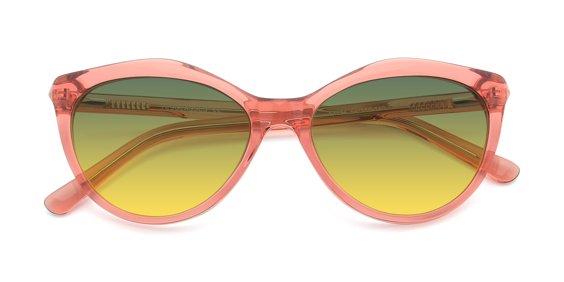 Folded Front of 17154 in Transparent Red with Green / Yellow Gradient Lenses