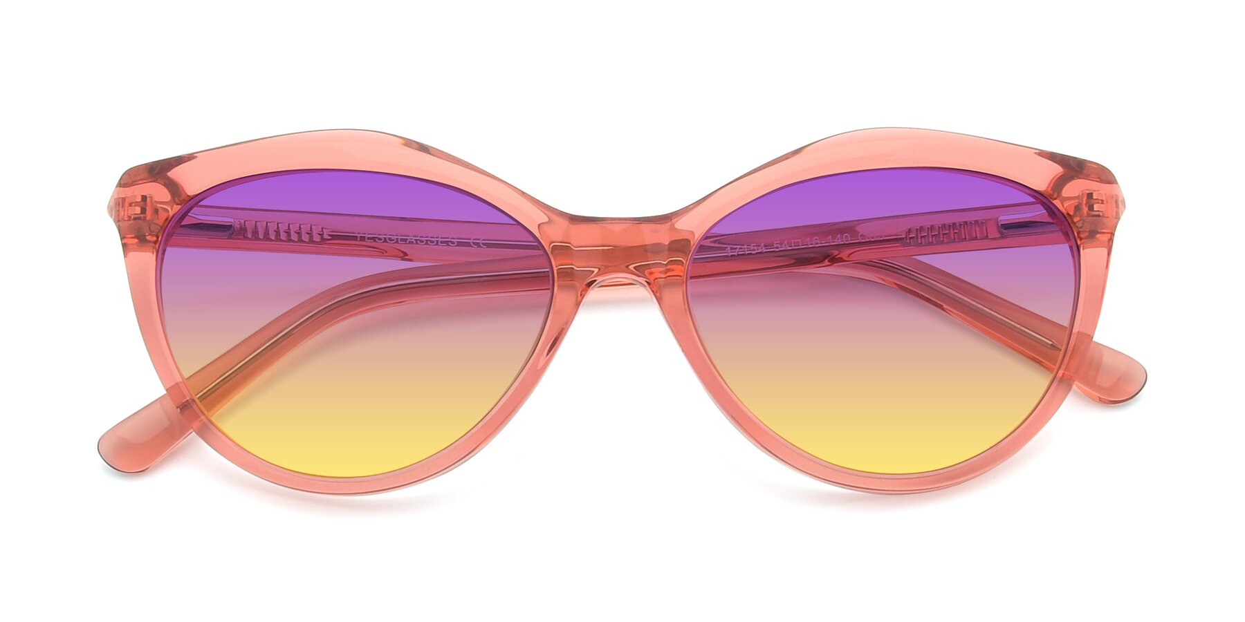 Folded Front of 17154 in Transparent Red with Purple / Yellow Gradient Lenses