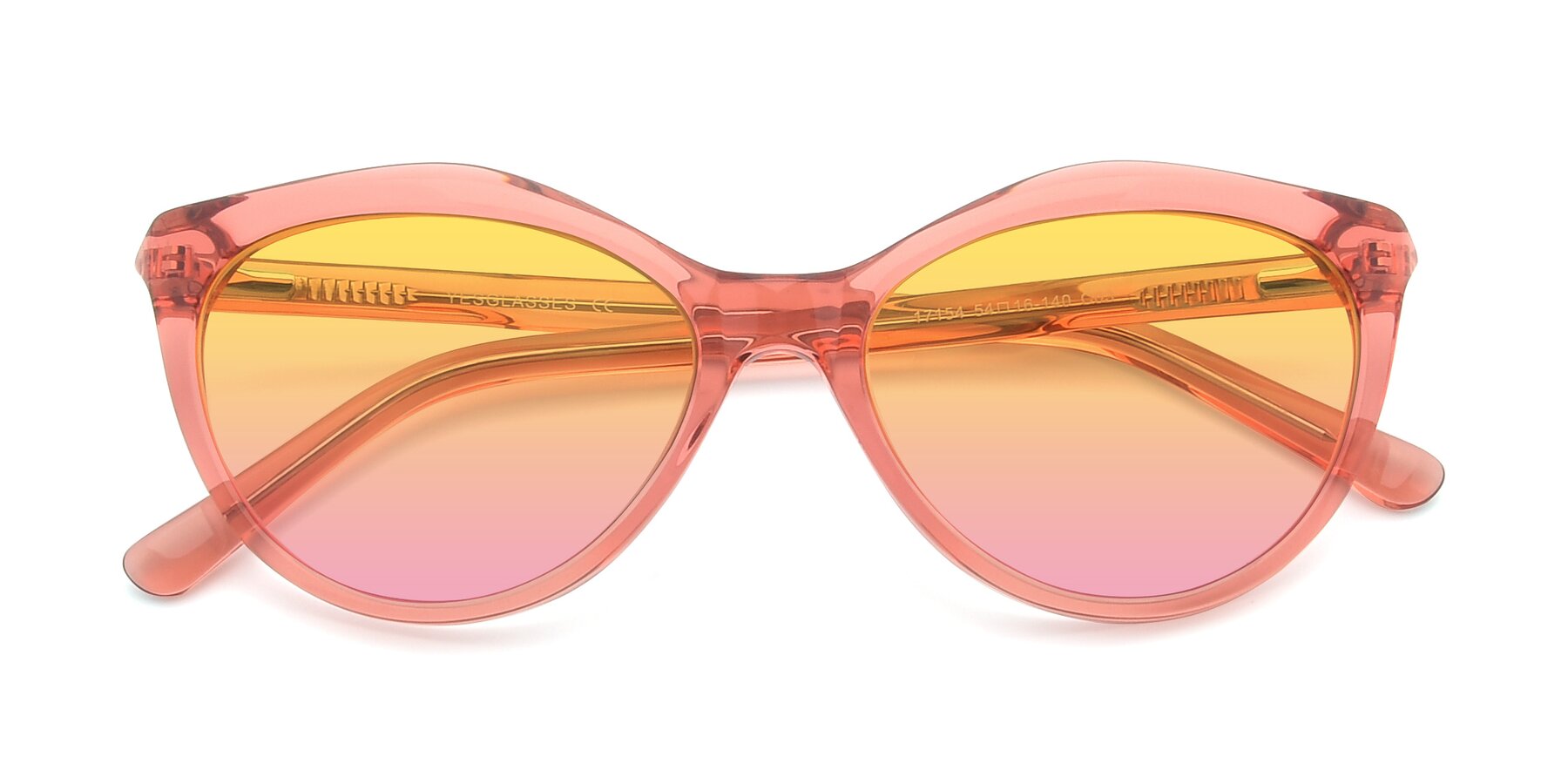 Folded Front of 17154 in Transparent Red with Yellow / Pink Gradient Lenses