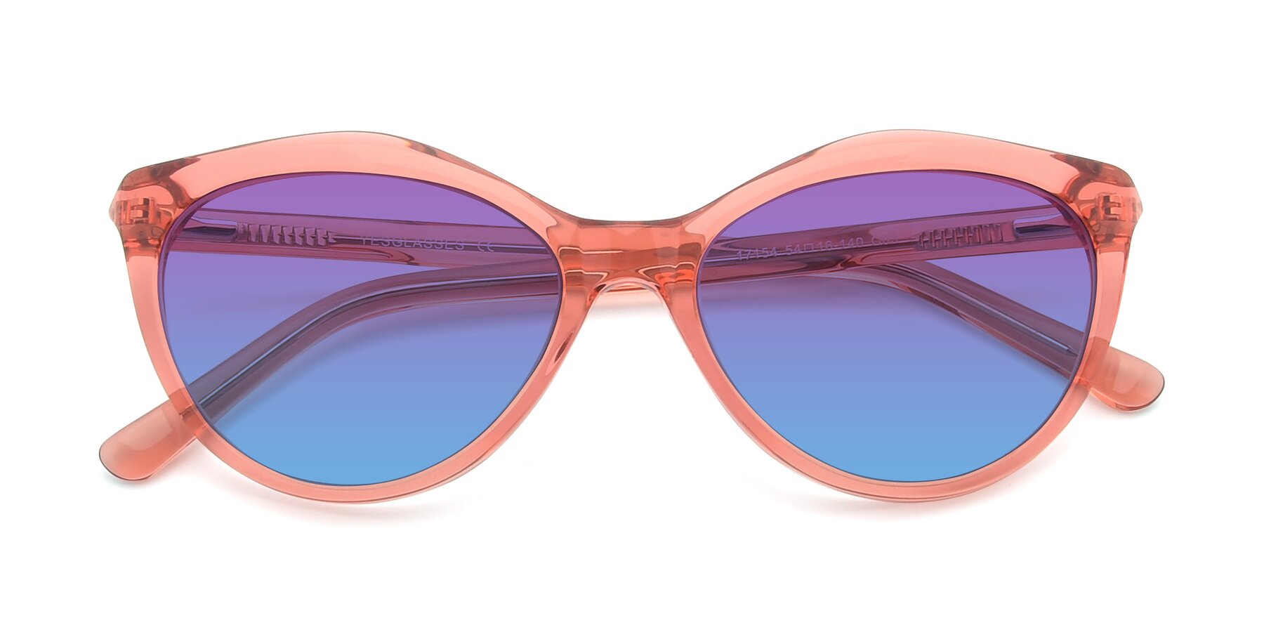 Folded Front of 17154 in Transparent Red with Purple / Blue Gradient Lenses