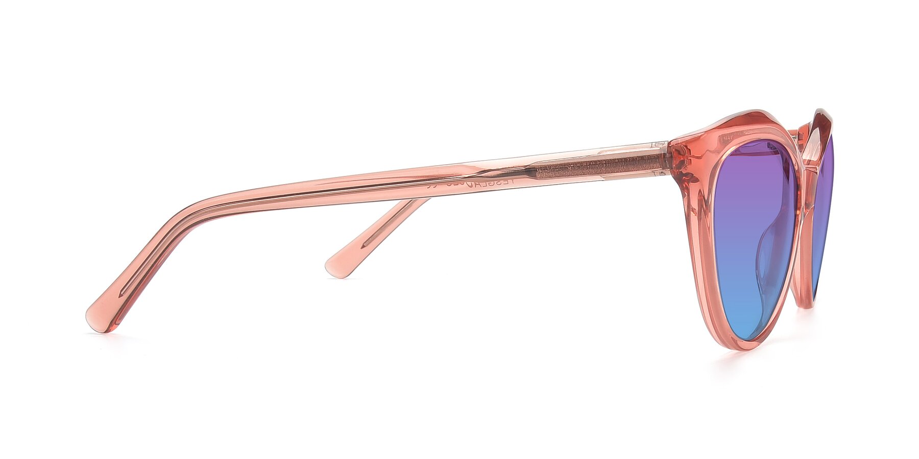 Side of 17154 in Transparent Red with Purple / Blue Gradient Lenses