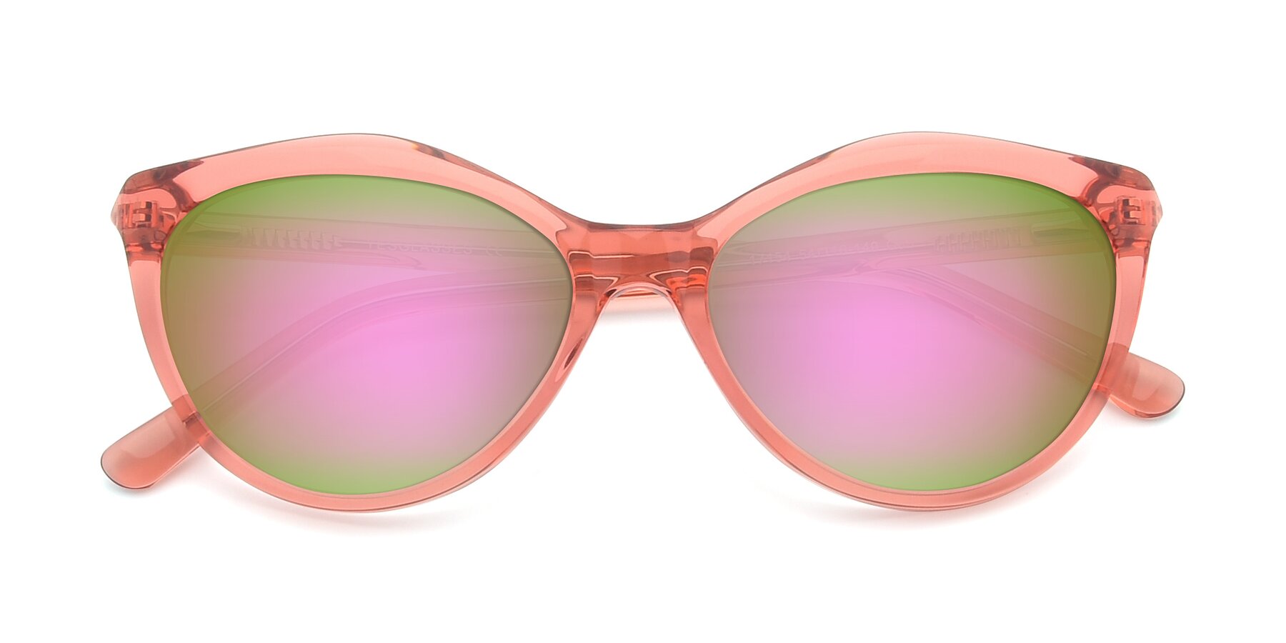 Folded Front of 17154 in Transparent Red with Pink Mirrored Lenses