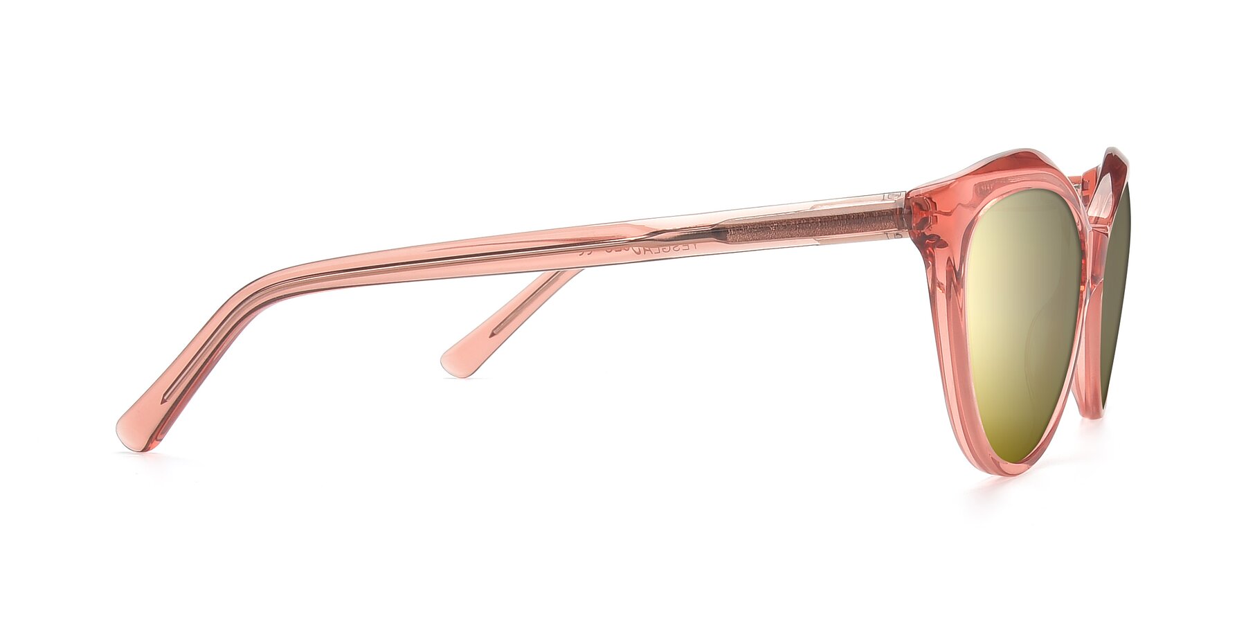 Side of 17154 in Transparent Red with Gold Mirrored Lenses