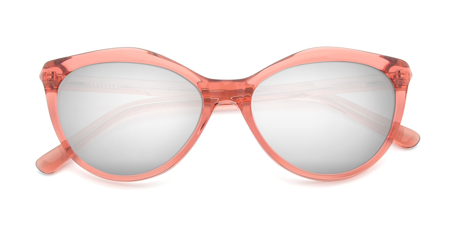 Folded Front of 17154 in Transparent Red with Silver Mirrored Lenses