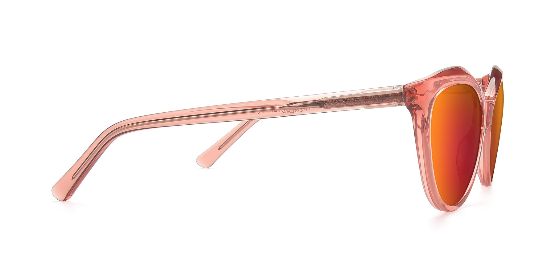 Side of 17154 in Transparent Red with Red Gold Mirrored Lenses